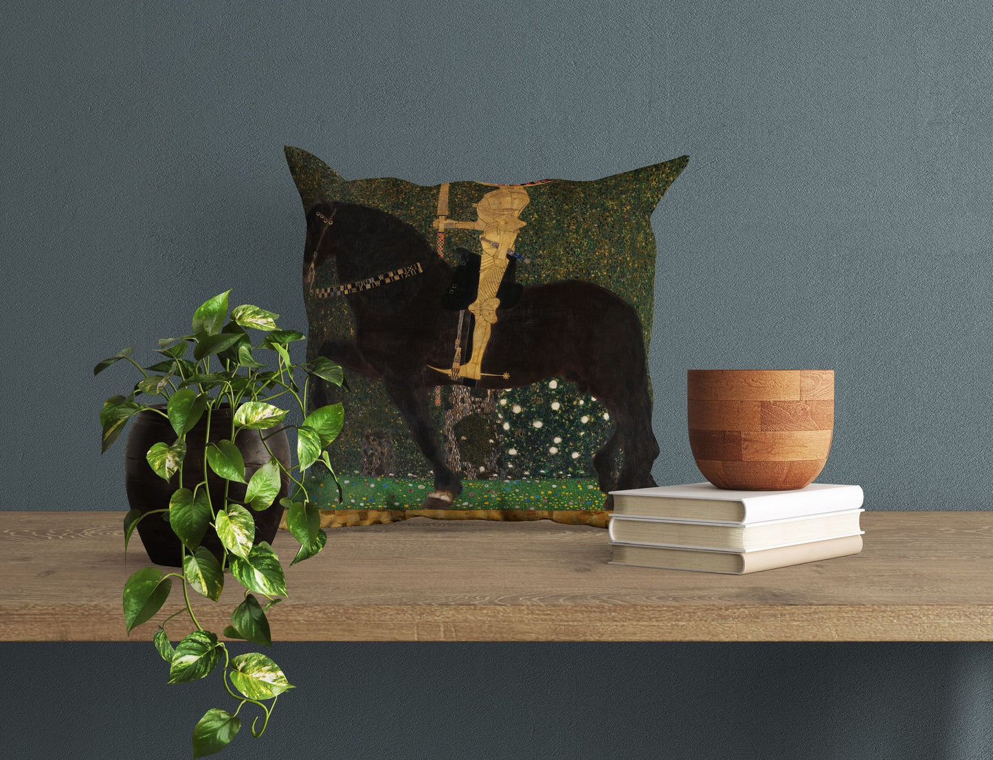 Gustav Klimt Famous Painting Life Is A Struggle (Golden Rider), Toss Pillow, Abstract Throw Pillow Cover, Designer Pillow, Modern Pillow