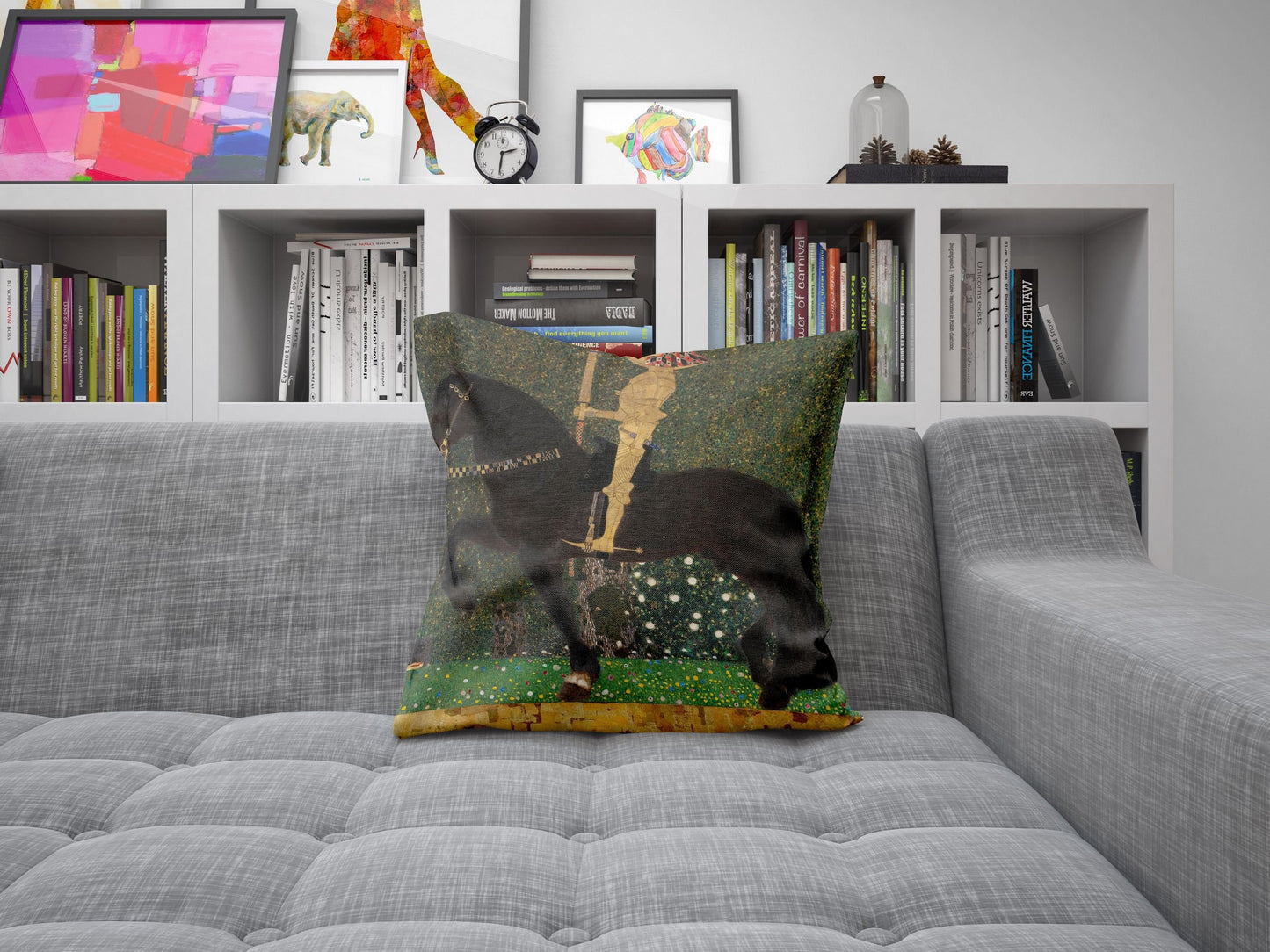 Gustav Klimt Famous Painting Life Is A Struggle (Golden Rider), Toss Pillow, Abstract Throw Pillow Cover, Designer Pillow, Modern Pillow