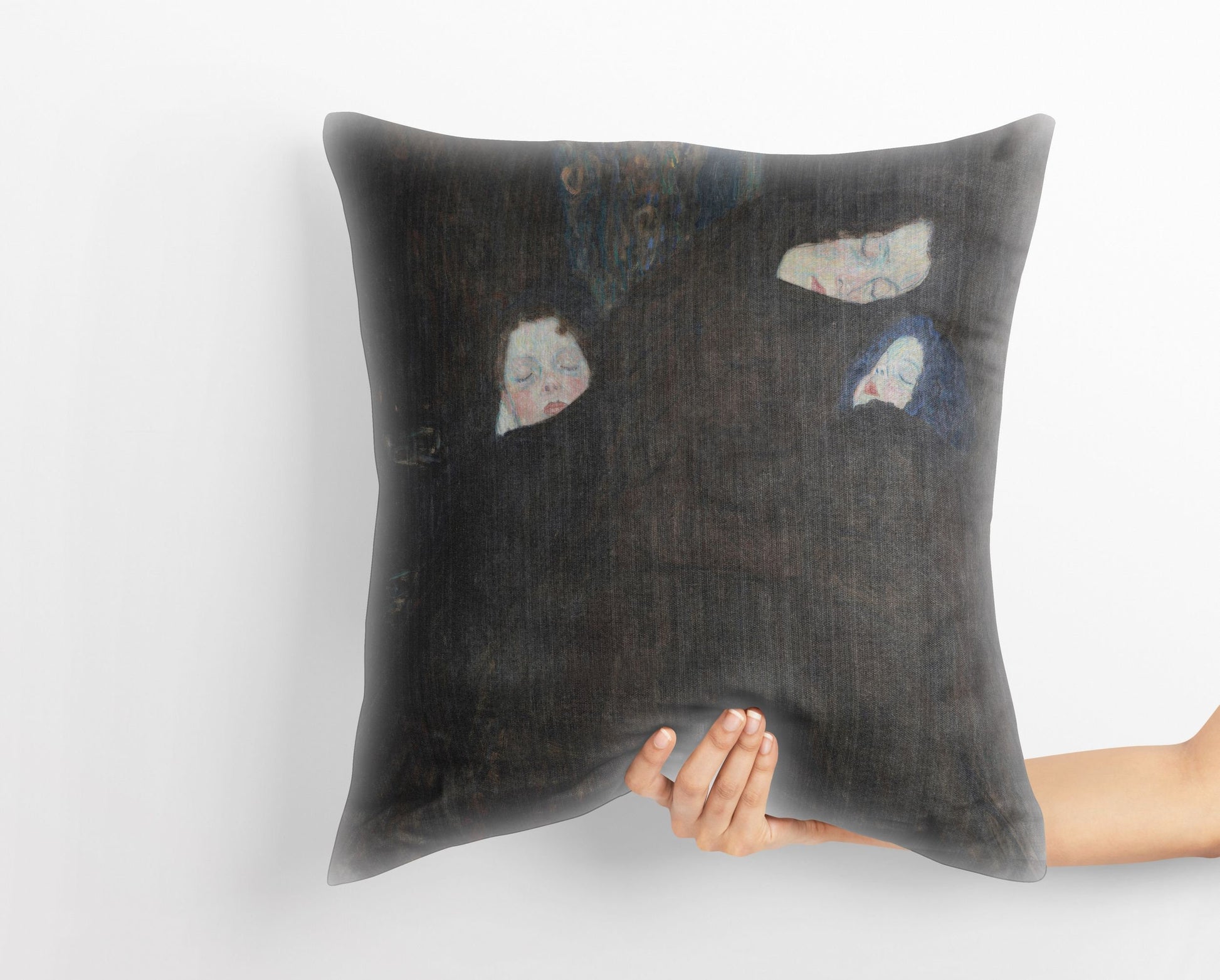Gustav Klimt Famous Painting Mother With Two Children (Family), Pillow Case, Abstract Throw Pillow, Artist Pillow, Large Pillow Cases