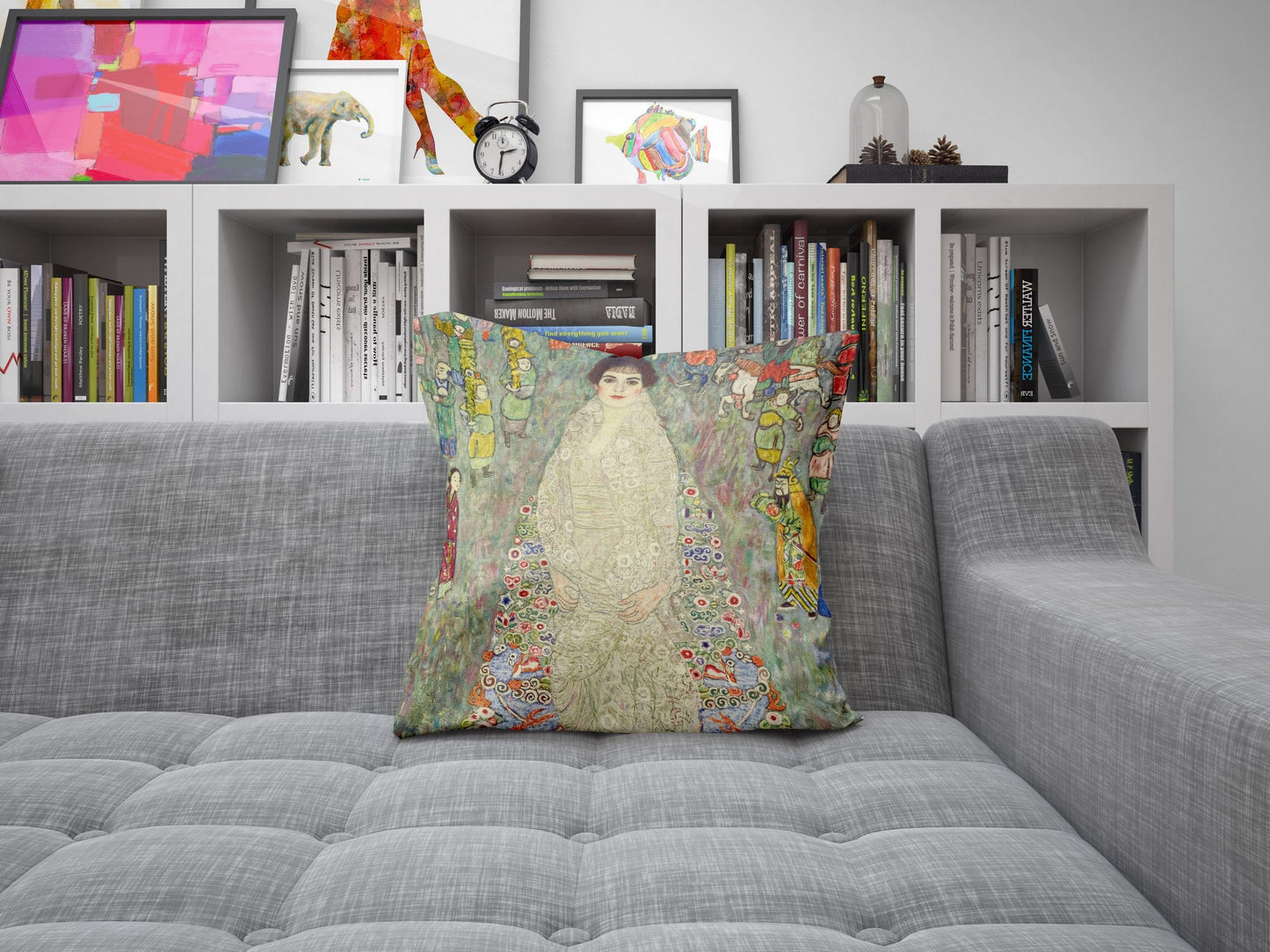 Gustav Klimt Famous Painting Portrait Of Baroness Bachofen-Echt, Pillow Case, Abstract Pillow, Soft Pillow Cases, Colorful Pillow Case