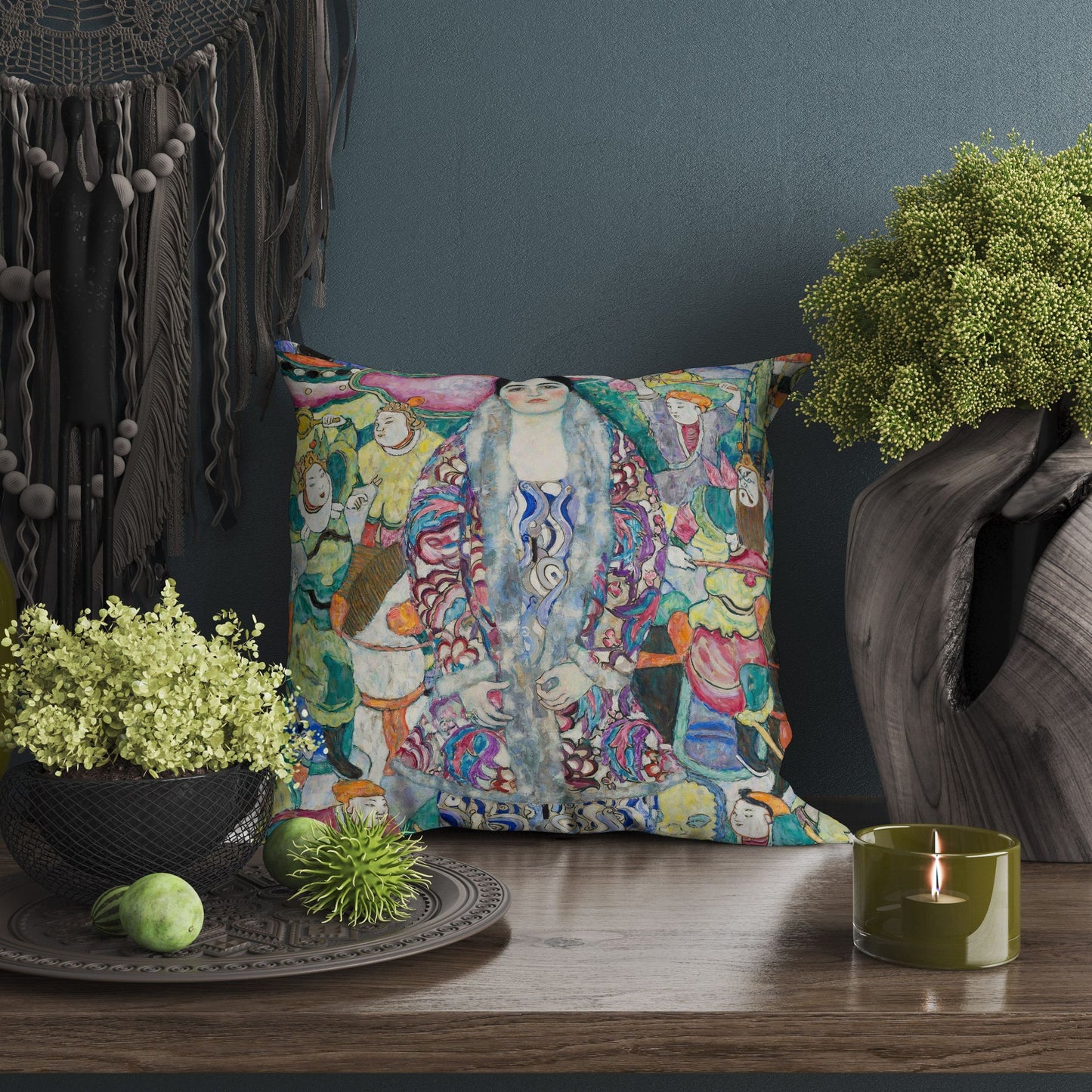 Gustav Klimt Famous Painting Portrait Of Friedericke Maria Beer, Throw Pillow, Abstract Throw Pillow Cover, Designer Pillow, Abstract Decor