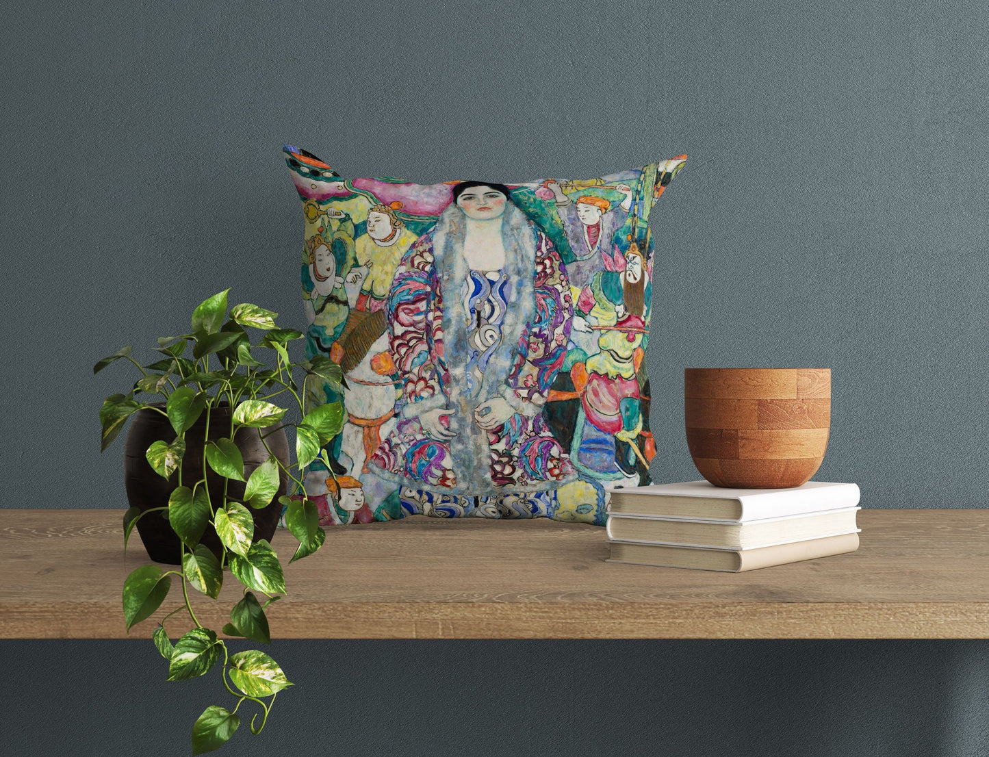 Gustav Klimt Famous Painting Portrait Of Friedericke Maria Beer, Throw Pillow, Abstract Throw Pillow Cover, Designer Pillow, Abstract Decor