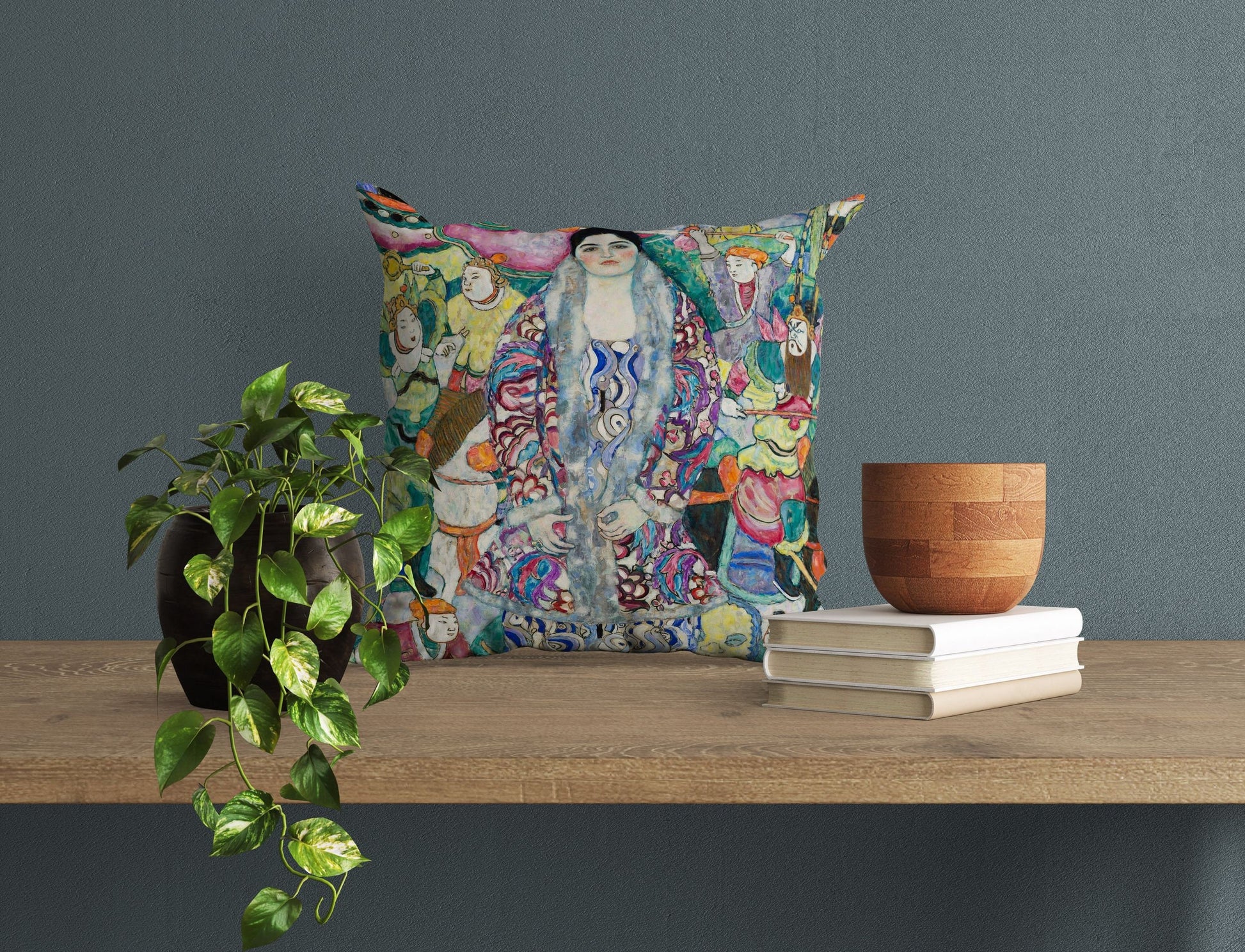 Gustav Klimt Famous Painting Portrait Of Friedericke Maria Beer, Throw Pillow, Abstract Throw Pillow Cover, Designer Pillow, Abstract Decor