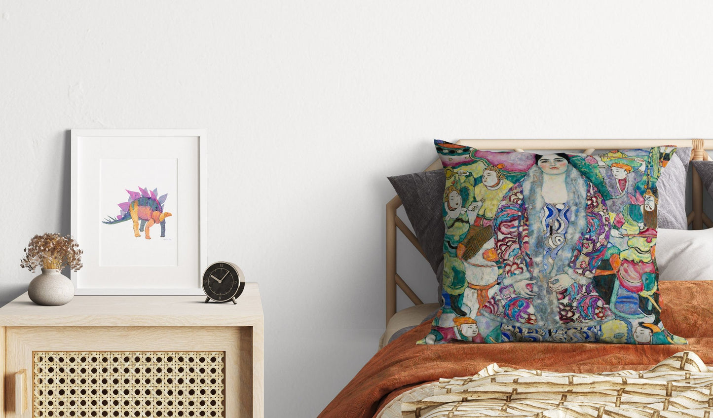 Gustav Klimt Famous Painting Portrait Of Friedericke Maria Beer, Throw Pillow, Abstract Throw Pillow Cover, Designer Pillow, Abstract Decor