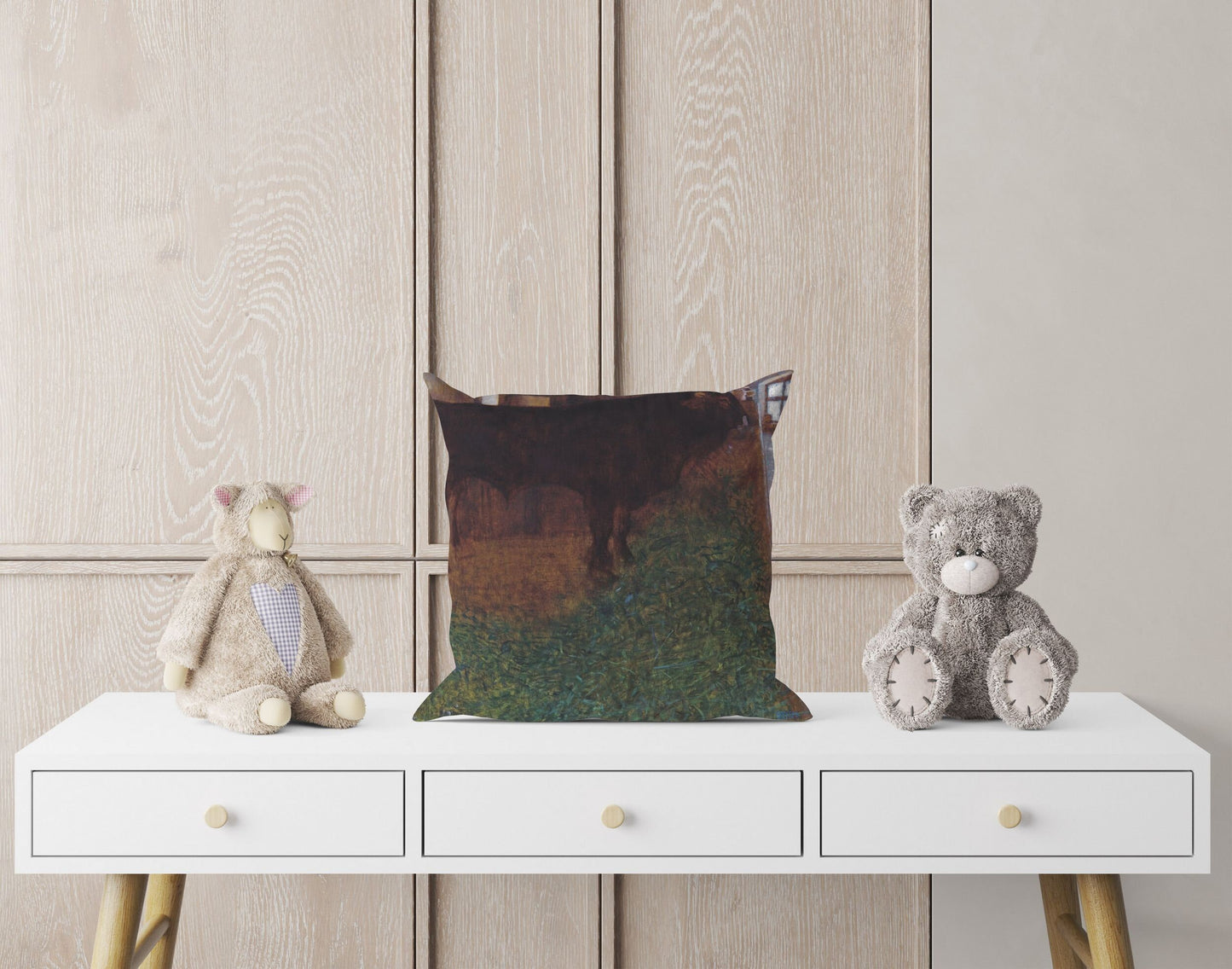 Gustav Klimt Famous Painting The Black Bull, Pillow Case, Abstract Throw Pillow, Soft Pillow Cases, Black Pillow Case, Modern Pillow