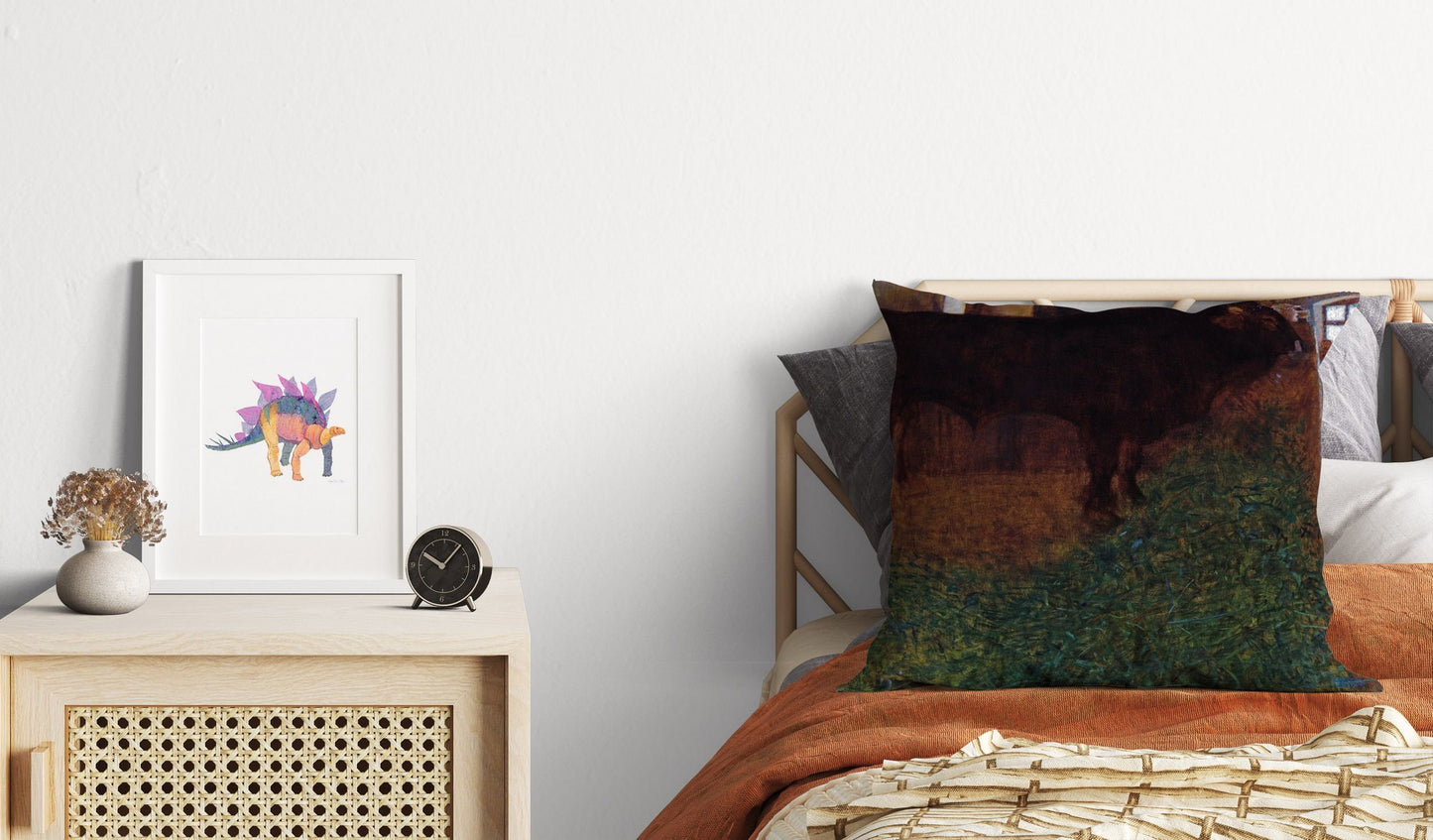 Gustav Klimt Famous Painting The Black Bull, Pillow Case, Abstract Throw Pillow, Soft Pillow Cases, Black Pillow Case, Modern Pillow
