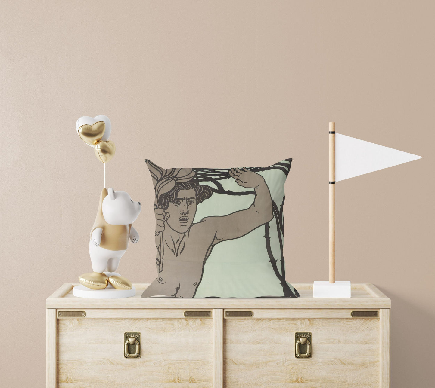 Poster For The 7Th Exhibition Of The Vienna Secession, Tapestry Pillows, Abstract Throw Pillow Cover, Designer Pillow, Contemporary Pillow