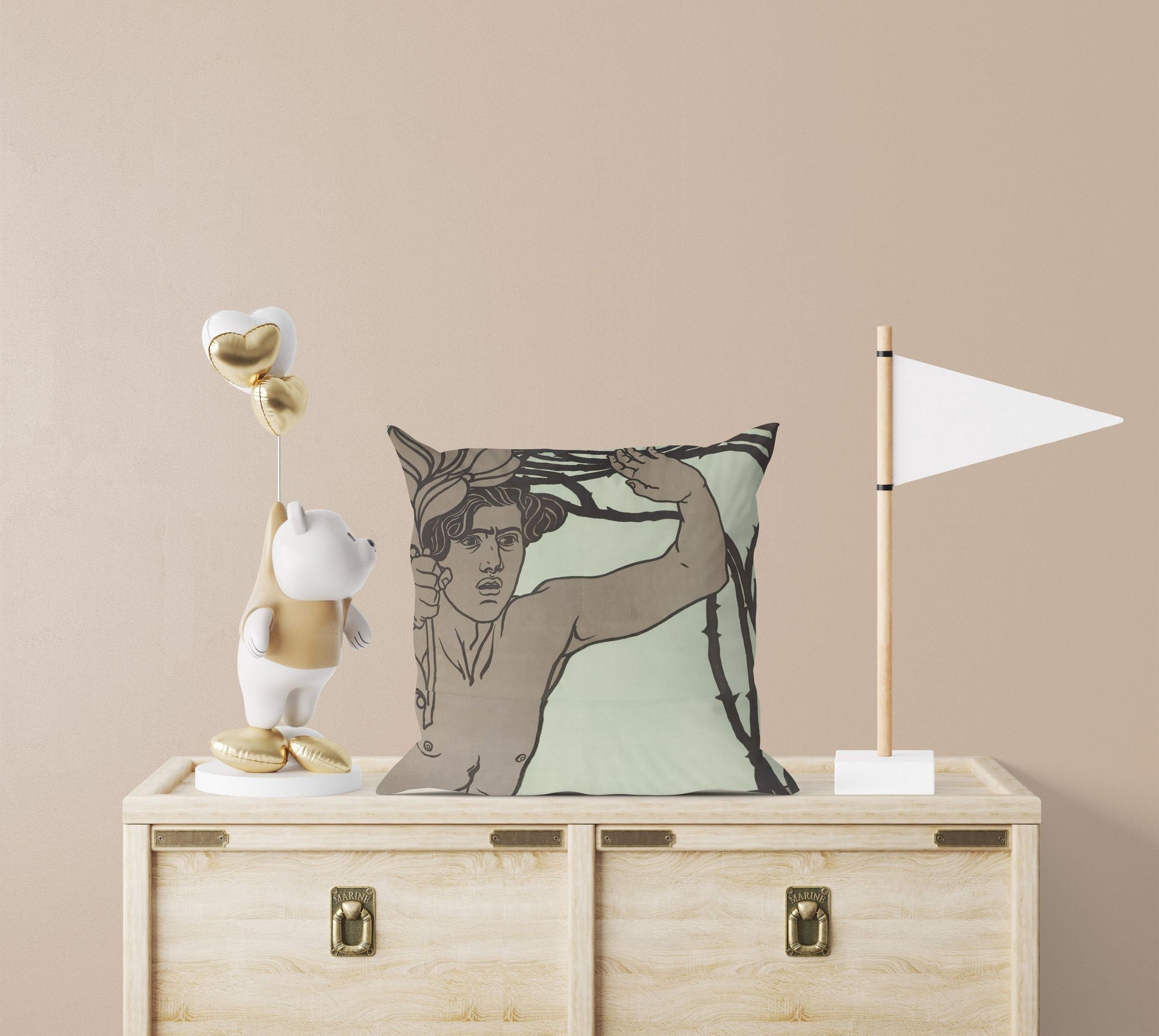 Poster For The 7Th Exhibition Of The Vienna Secession, Tapestry Pillows, Abstract Throw Pillow Cover, Designer Pillow, Contemporary Pillow