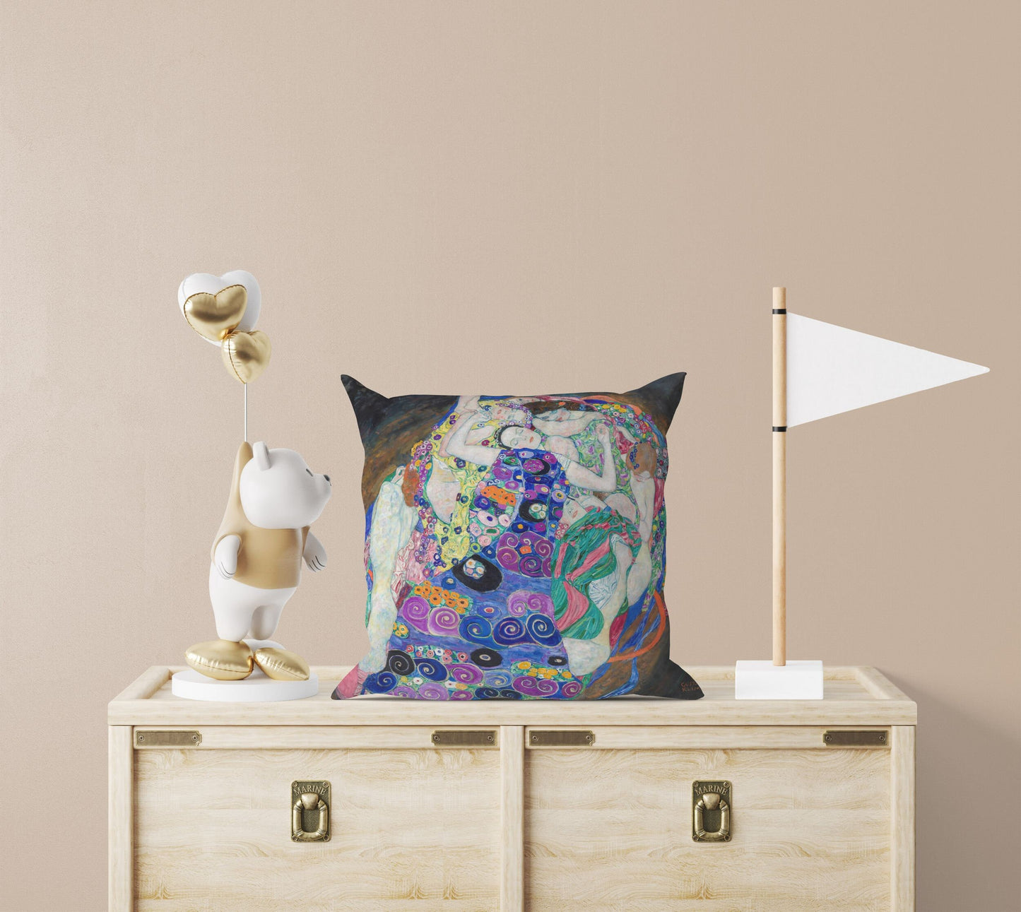 Gustave Klimt The Virgin, Decorative Pillow, Abstract Throw Pillow, Designer Pillow, Art Nouveau Pillow, Large Pillow Cases