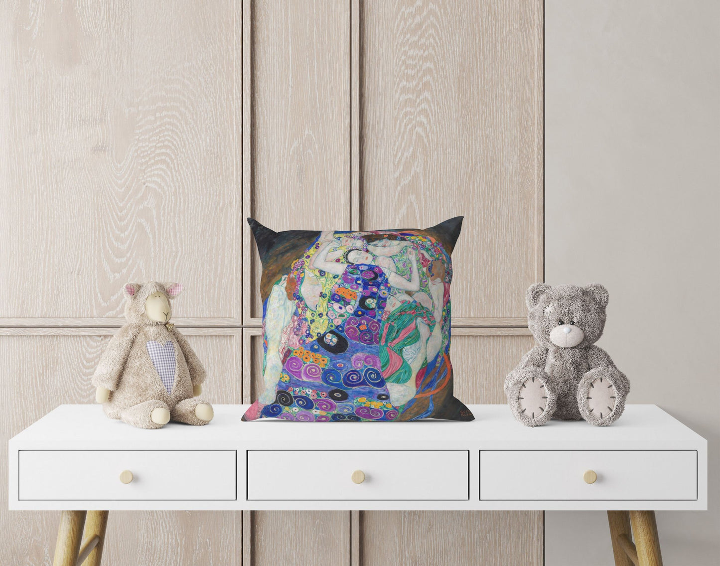 Gustave Klimt The Virgin, Decorative Pillow, Abstract Throw Pillow, Designer Pillow, Art Nouveau Pillow, Large Pillow Cases
