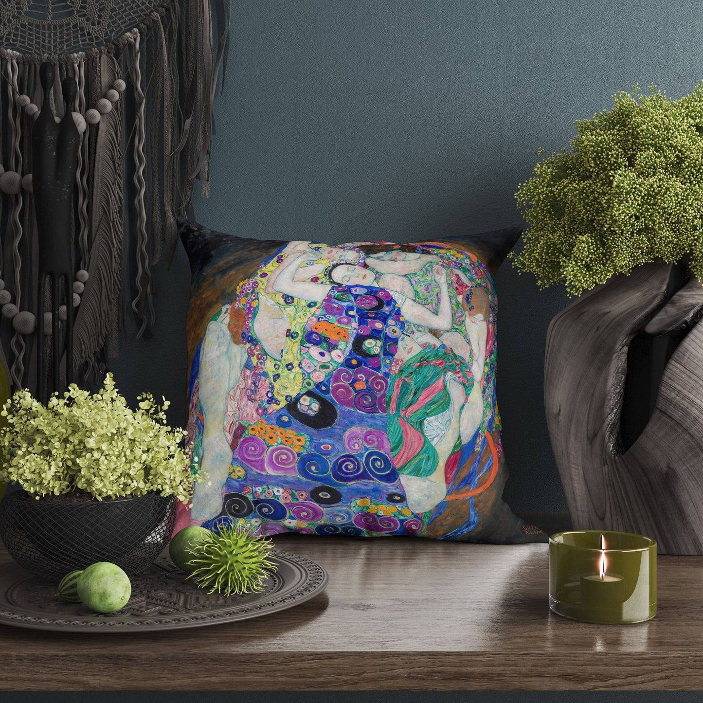 Gustave Klimt The Virgin, Decorative Pillow, Abstract Throw Pillow, Designer Pillow, Art Nouveau Pillow, Large Pillow Cases