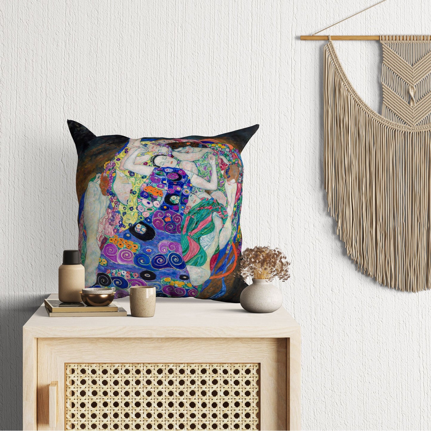 Gustave Klimt The Virgin, Decorative Pillow, Abstract Throw Pillow, Designer Pillow, Art Nouveau Pillow, Large Pillow Cases
