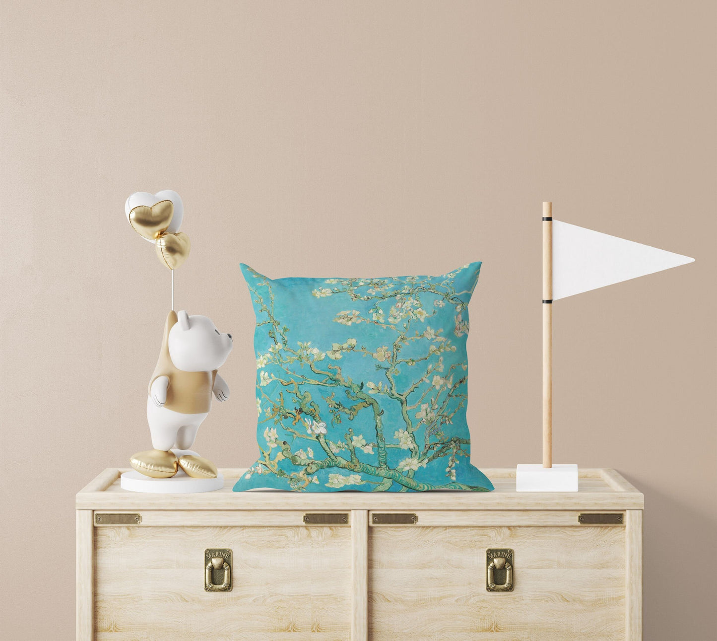 Vincent Van Gogh Almond Blossom Famous Art, Throw Pillow, Abstract Pillow, Soft Pillow Cases, Green Pillow Cases, Large Pillow Cases