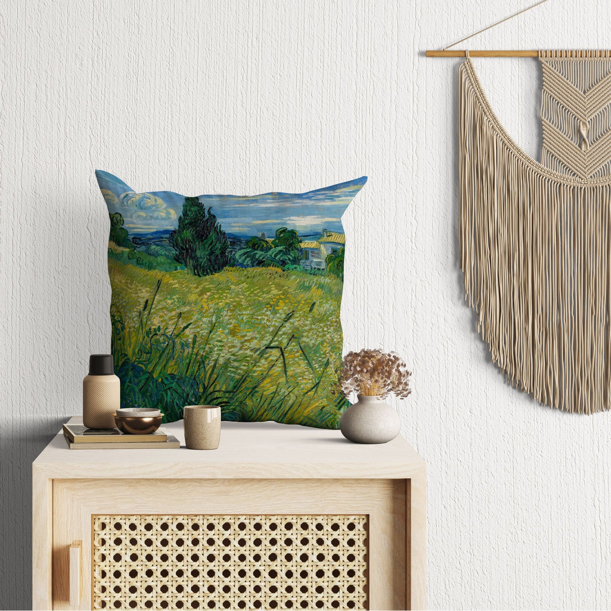 Vincent Van Gogh Green Wheat Famous Art, Pillow Case, Abstract Pillow, Soft Pillow Cases, 18 X 18 Pillow Covers, Housewarming Gift