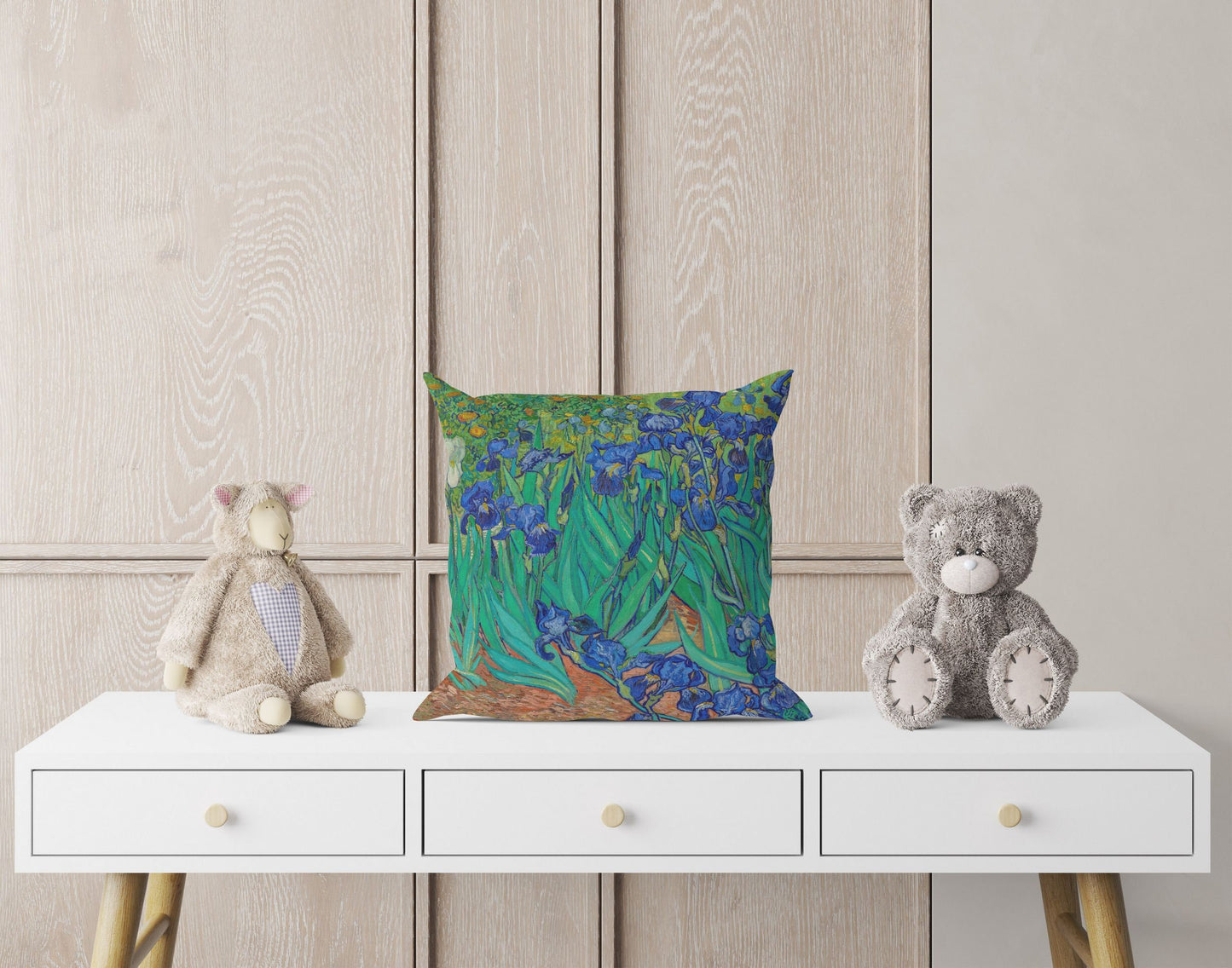 Vincent Van Gogh Irises Famous Art Decorative Pillow, Abstract Pillow, Soft Pillow Cases, Green Pillow Cases, Farmhouse Pillow, Holiday Gift