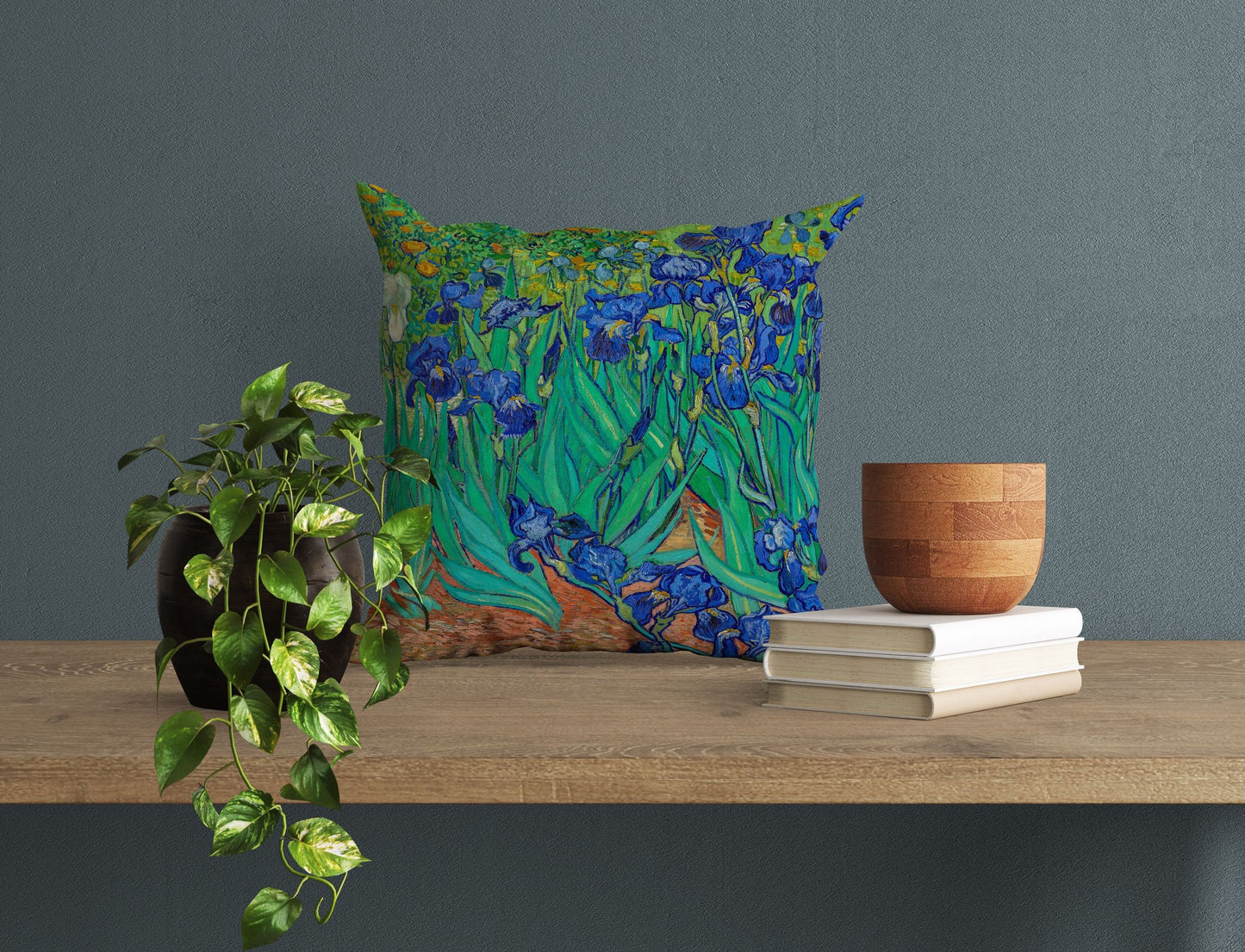Vincent Van Gogh Irises Famous Art Decorative Pillow, Abstract Pillow, Soft Pillow Cases, Green Pillow Cases, Farmhouse Pillow, Holiday Gift