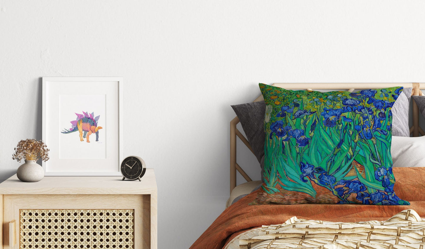 Vincent Van Gogh Irises Famous Art Decorative Pillow, Abstract Pillow, Soft Pillow Cases, Green Pillow Cases, Farmhouse Pillow, Holiday Gift