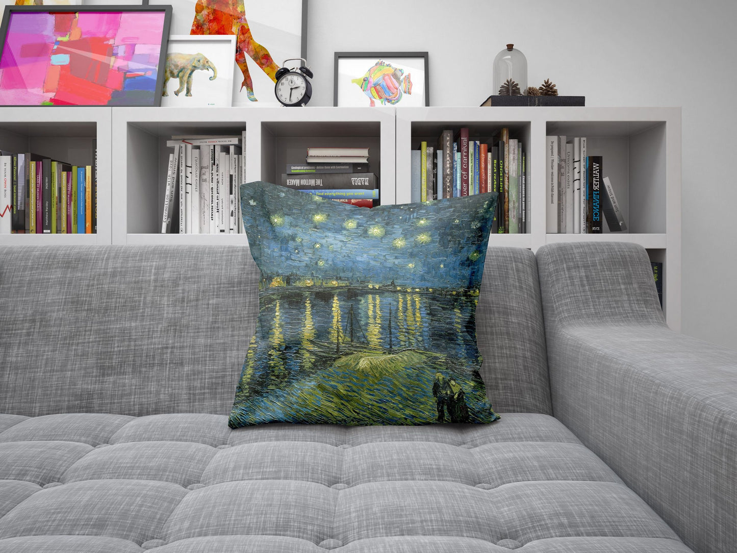 Vincent Van Gogh Starry Night Over The Rhone Famous Painting, Toss Pillow, Abstract Throw Pillow, Artist Pillow, Blue Pillow, Modern Pillow