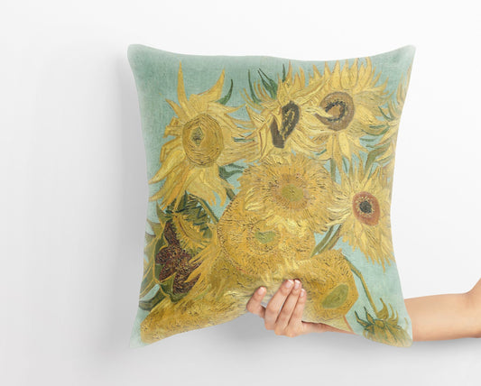 Vincent Van Gogh Sunflowers Famous Painting, Tapestry Pillows, Abstract Throw Pillow, Artist Pillow, Bright Yellow Pillow, Holiday Gift