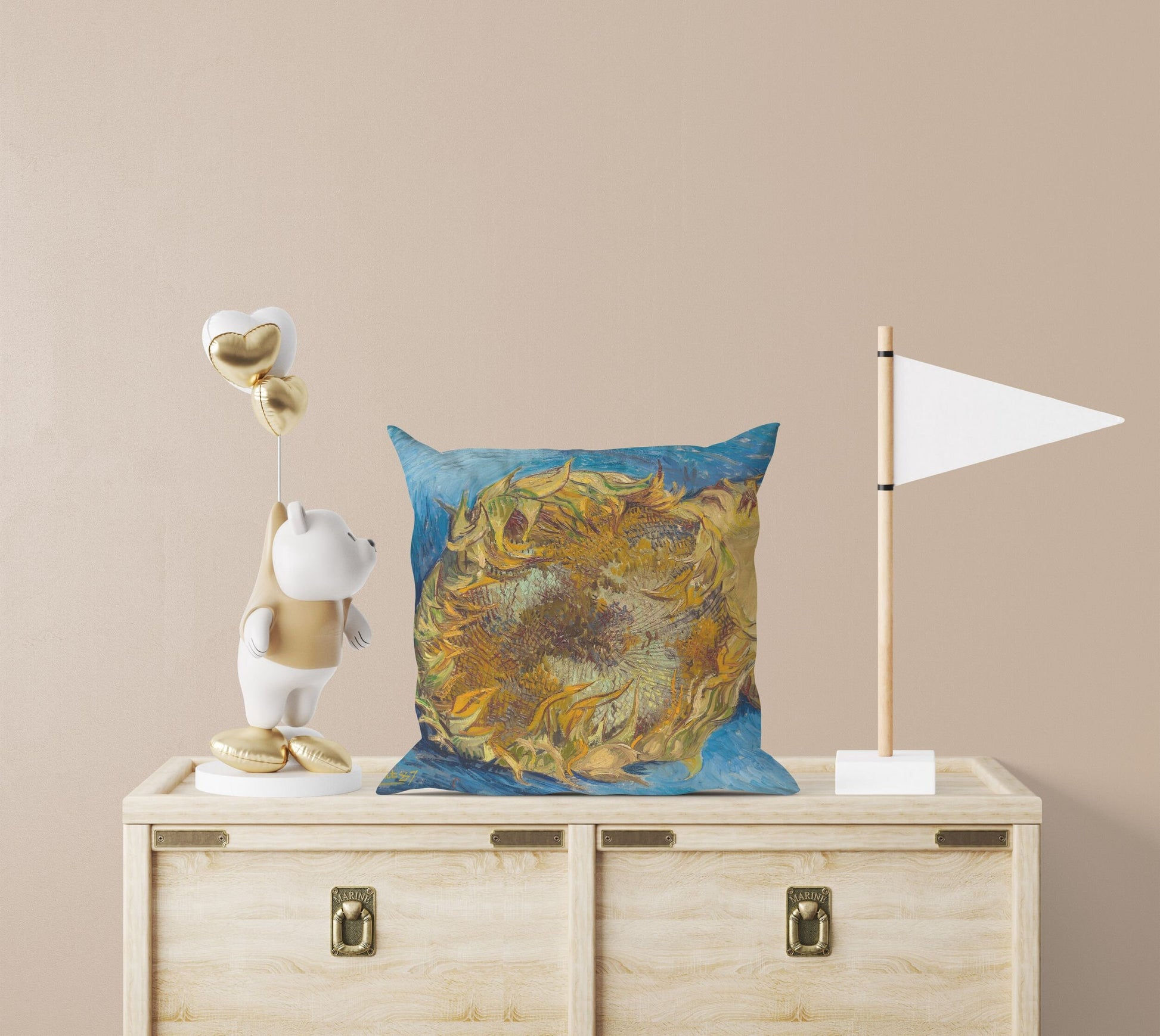 Vincent Van Gogh Sunflowers Famous Painting Throw Pillow Cover, Soft Pillow Cases, Bright Yellow Pillow, Farmhouse Pillow