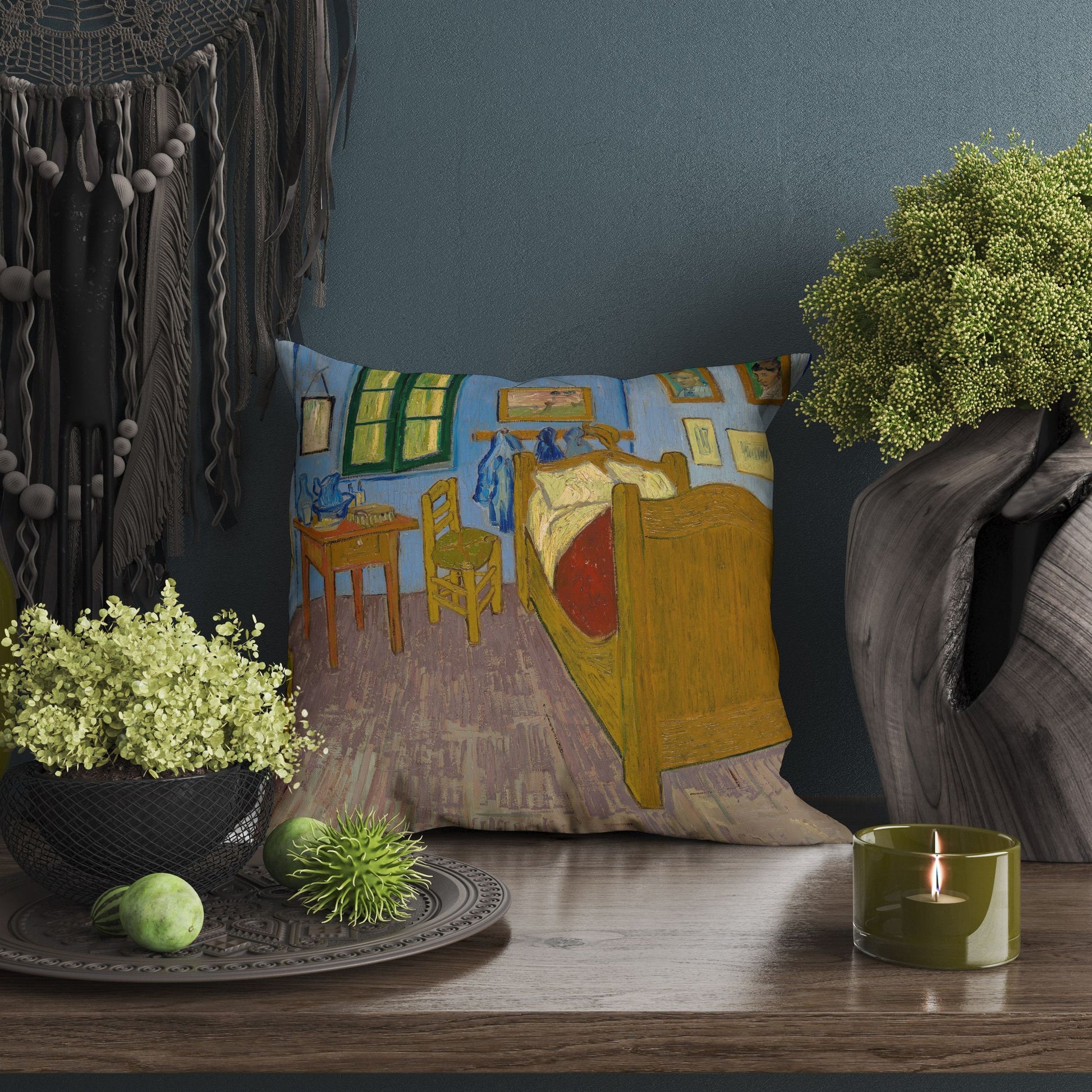 Vincent Van Gogh Famous Painting The Bedroom In Arles, Throw Pillow Cover, Abstract Pillow, Designer Pillow, Contemporary Pillow