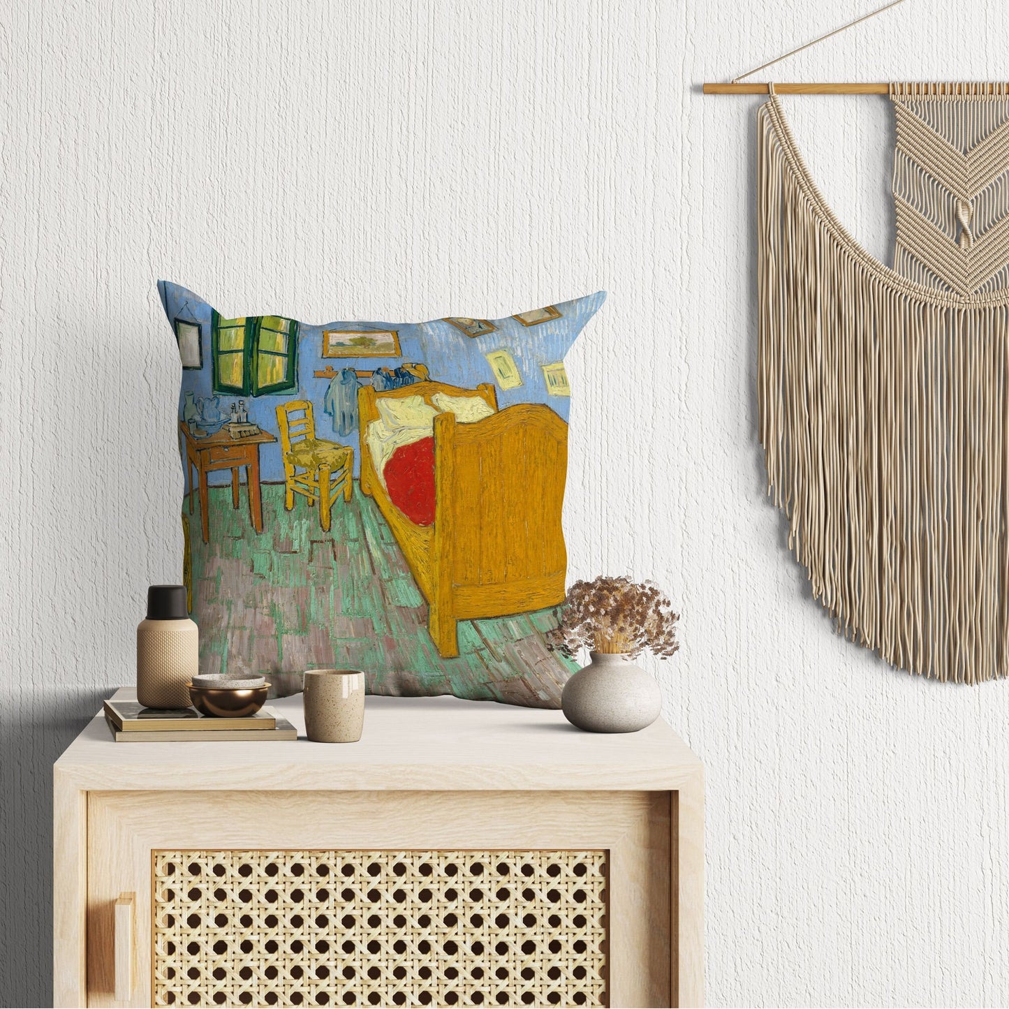 Vincent Van Gogh Famous Painting The Bedroom, Throw Pillow Cover, Abstract Throw Pillow, Designer Pillow, Home Decor Pillow, Farmhouse Decor