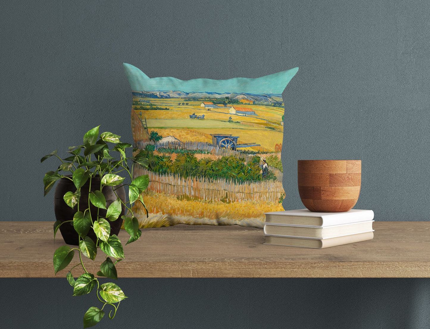 Vincent Van Gogh Famous Painting The Harvest, Decorative Pillow, Abstract Pillow, Art Pillow, Bright Yellow Pillow, Modern Pillow