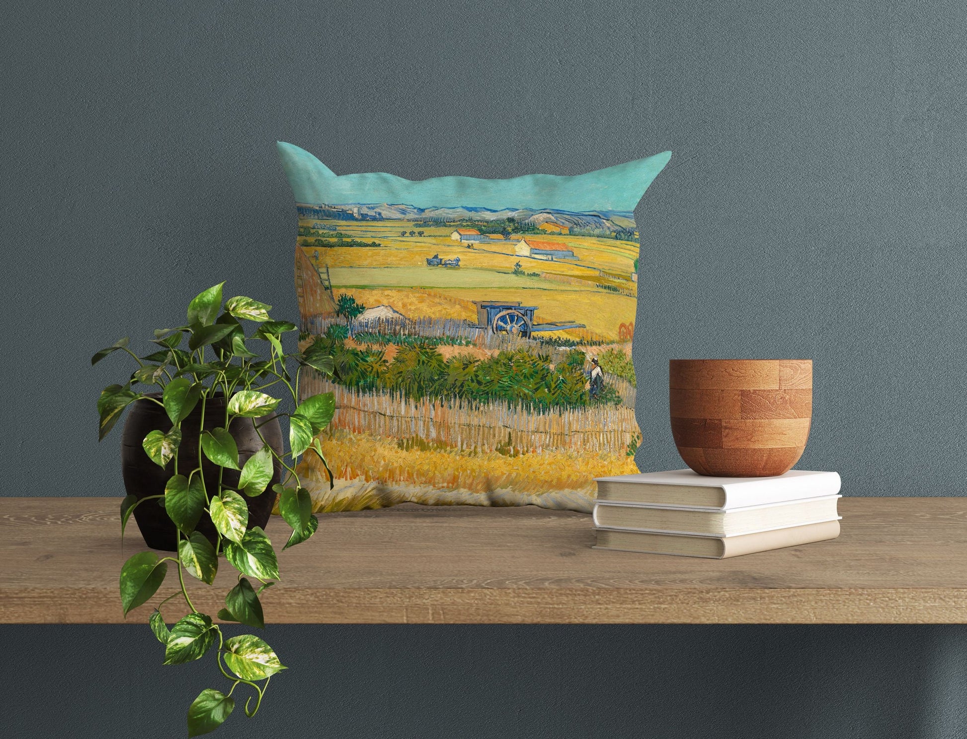 Vincent Van Gogh Famous Painting The Harvest, Decorative Pillow, Abstract Pillow, Art Pillow, Bright Yellow Pillow, Modern Pillow