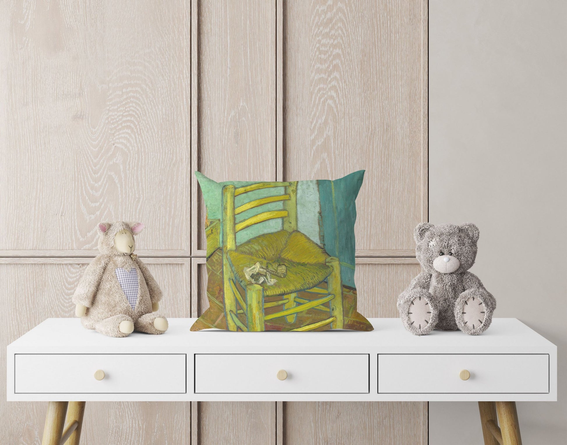 Vincent Van Gogh Famous Art Emty Chair 1888, Throw Pillow Cover, Abstract Throw Pillow, Post-Impressionist Pillow, 22X22 Pillow Cover