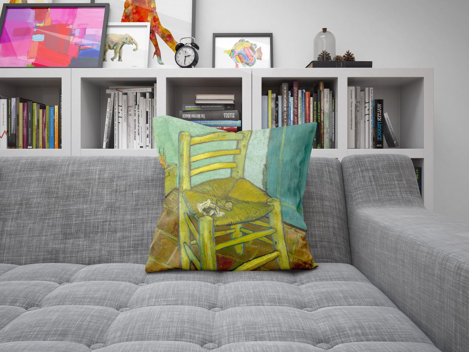 Vincent Van Gogh Famous Art Emty Chair 1888, Throw Pillow Cover, Abstract Throw Pillow, Post-Impressionist Pillow, 22X22 Pillow Cover