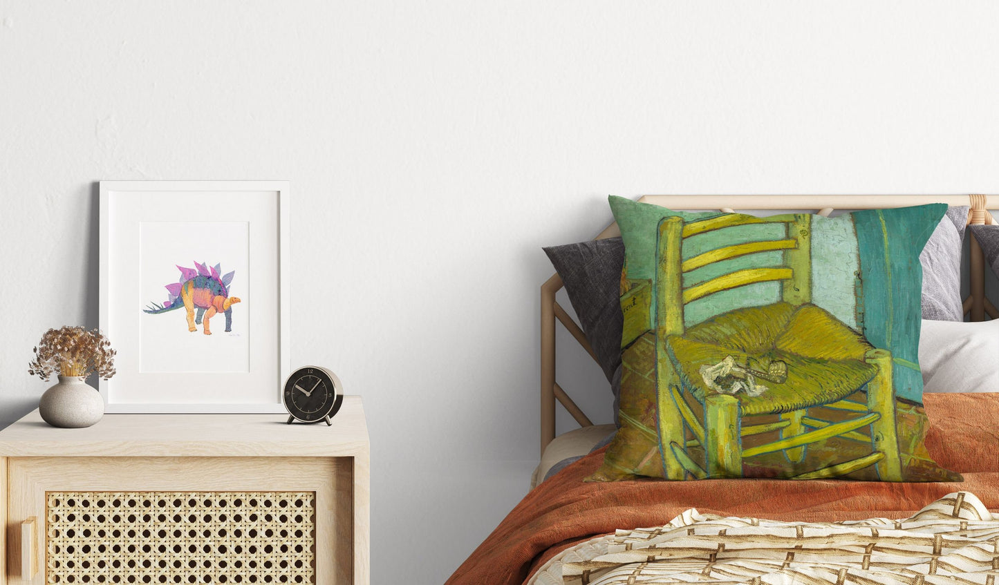 Vincent Van Gogh Famous Art Emty Chair 1888, Throw Pillow Cover, Abstract Throw Pillow, Post-Impressionist Pillow, 22X22 Pillow Cover