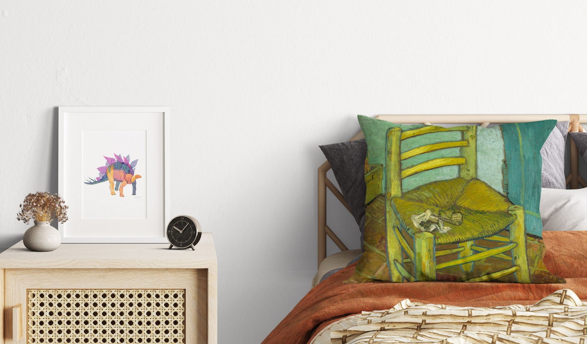 Vincent Van Gogh Famous Art Emty Chair 1888, Throw Pillow Cover, Abstract Throw Pillow, Post-Impressionist Pillow, 22X22 Pillow Cover