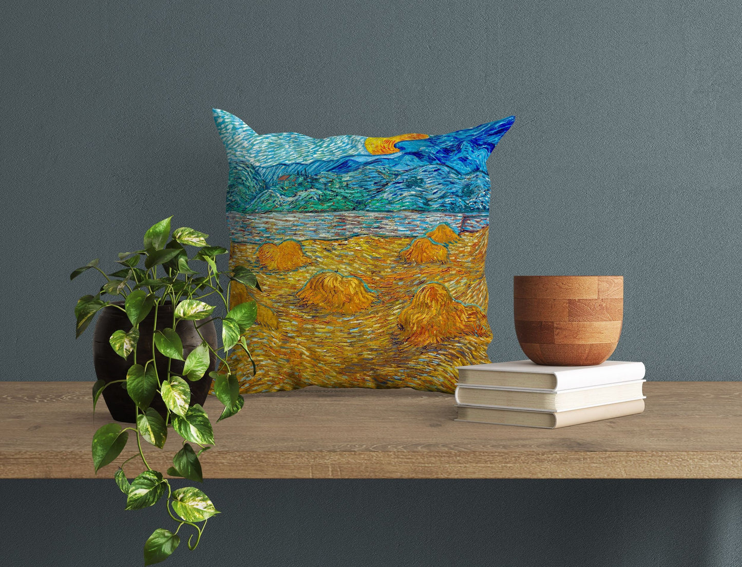 Vincent Van Gogh Famous Art Evening Landscape With Rising Moon, Decorative Pillow, Throw Pillow, Soft Pillow Cases, Contemporary Pillow