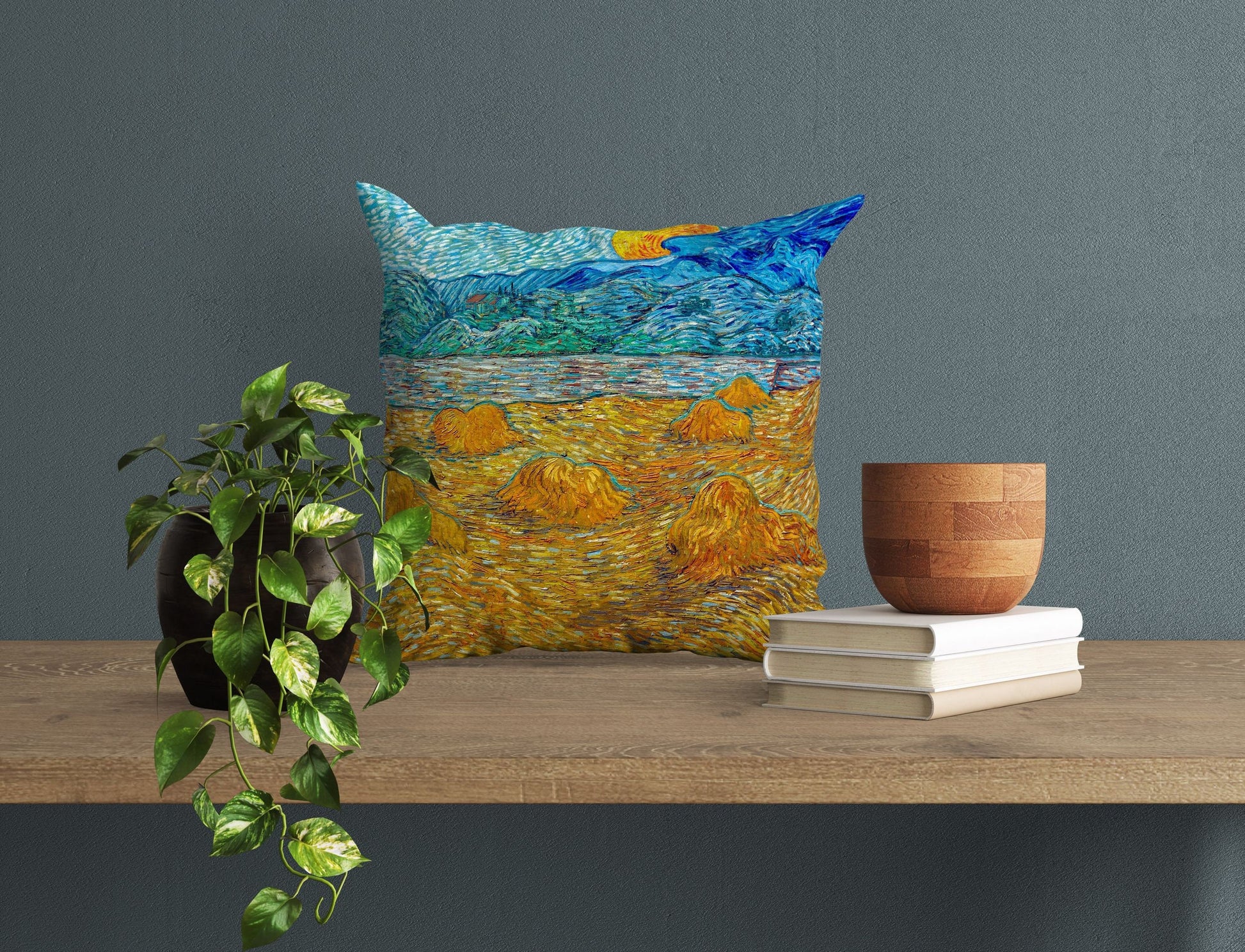 Vincent Van Gogh Famous Art Evening Landscape With Rising Moon, Decorative Pillow, Throw Pillow, Soft Pillow Cases, Contemporary Pillow