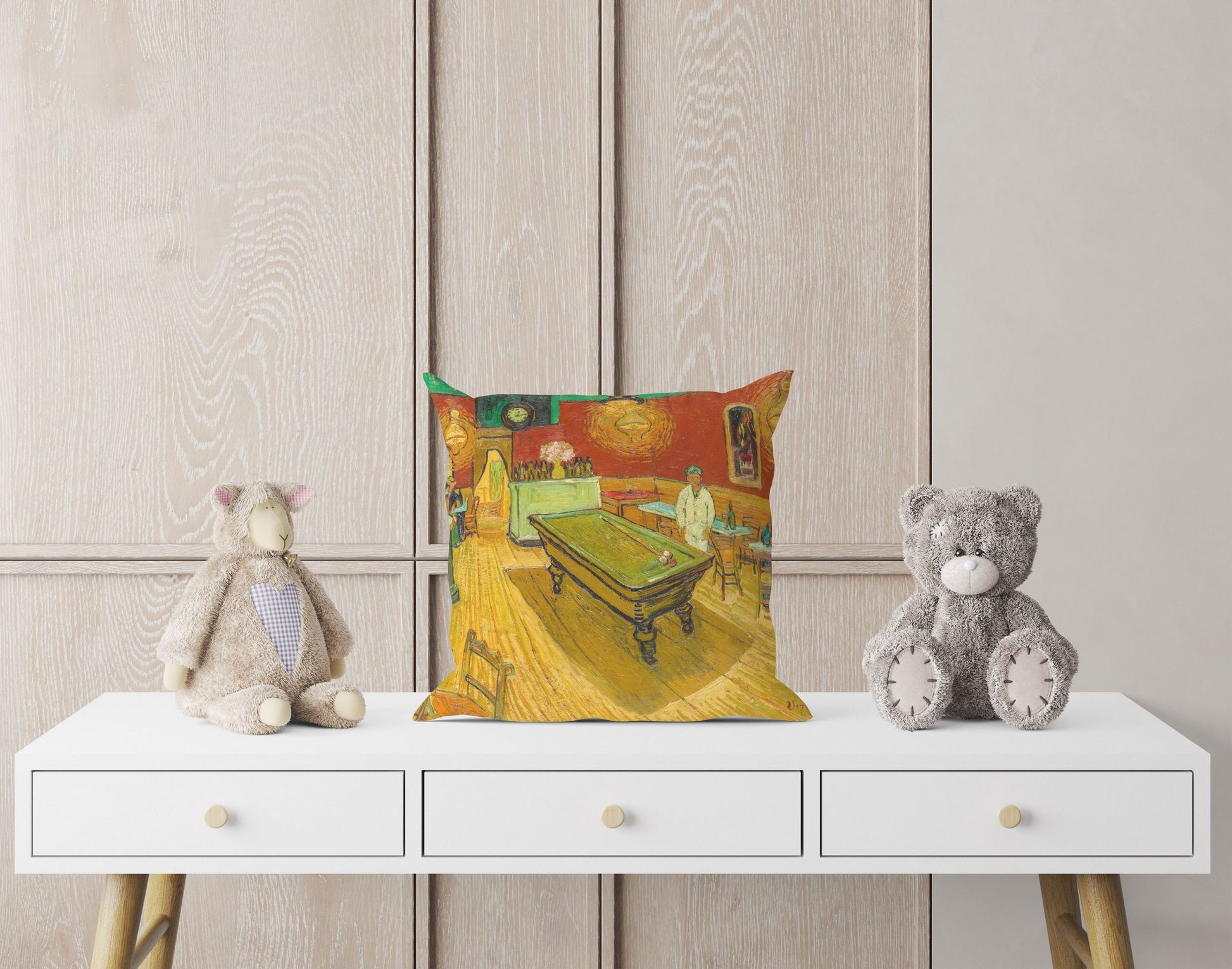 Vincent Van Gogh Famous Art Night Café, Throw Pillow, Abstract Throw Pillow Cover, Contemporary Pillow, 22X22 Pillow Cover