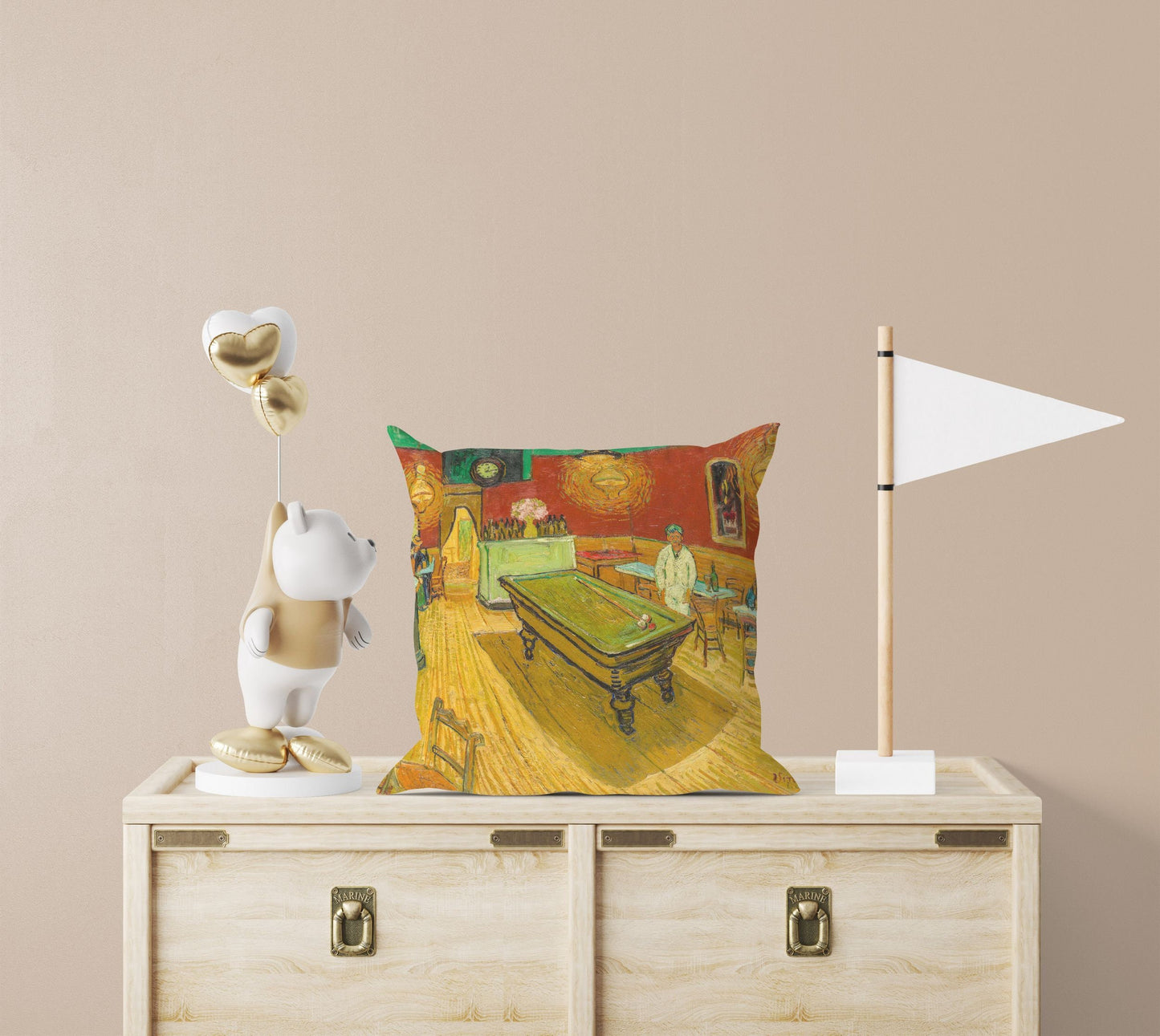 Vincent Van Gogh Famous Art Night Café, Throw Pillow, Abstract Throw Pillow Cover, Contemporary Pillow, 22X22 Pillow Cover