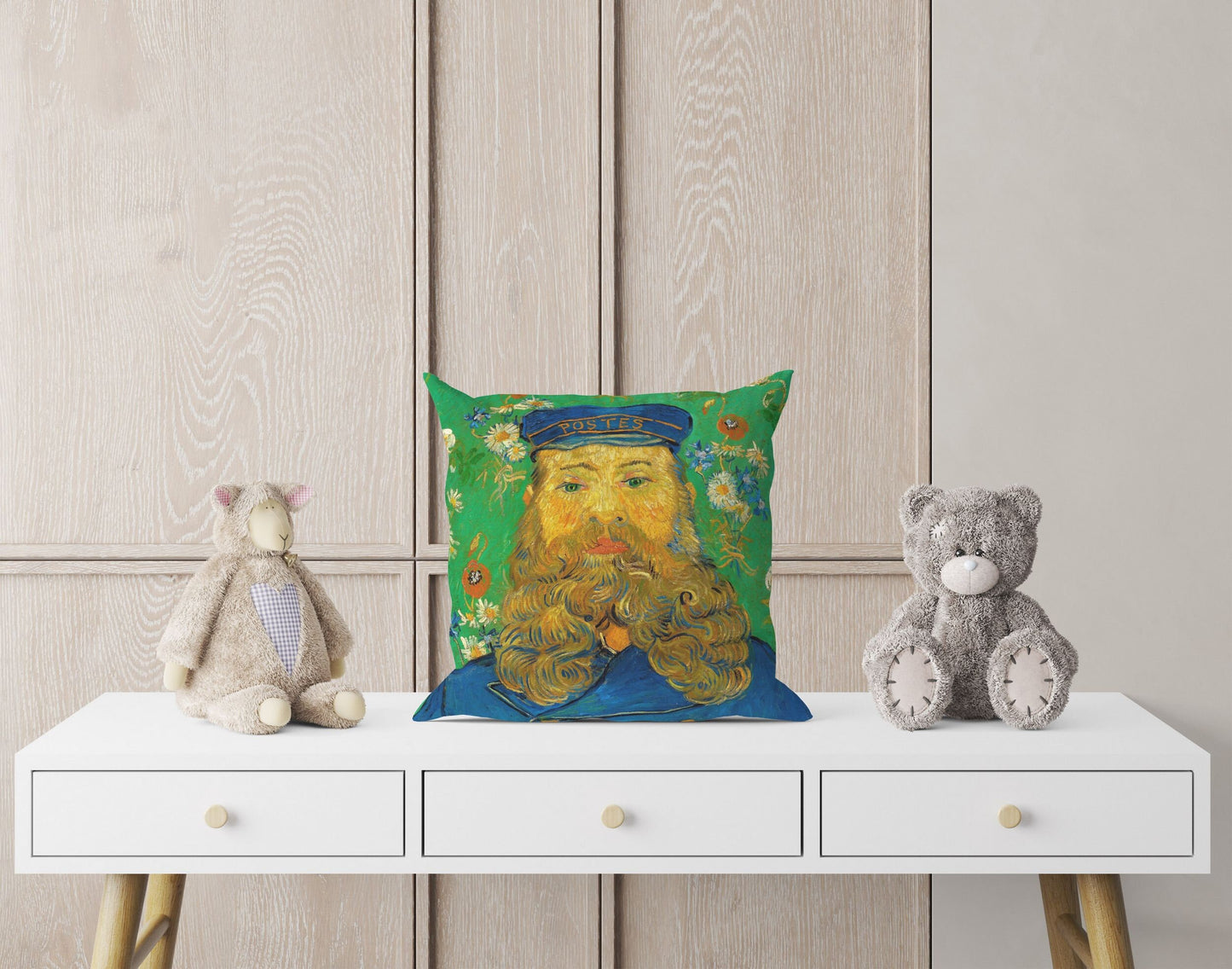 Vincent Van Gogh Famous Art Portrait Of The Postman Joseph Roulin, Pillow Case, Throw Pillow Cover, Modern Pillow, 18 X 18 Pillow Covers
