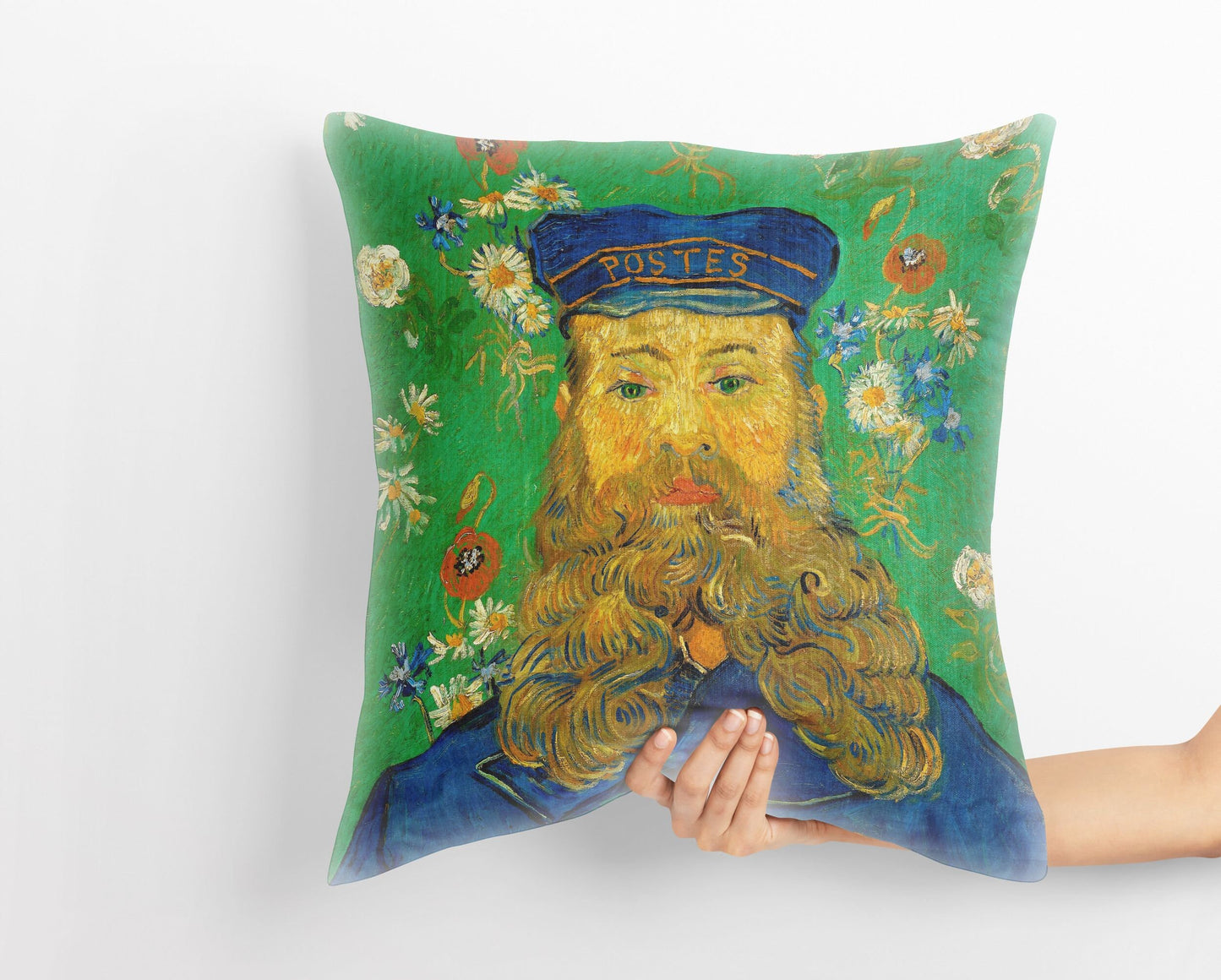 Vincent Van Gogh Famous Art Portrait Of The Postman Joseph Roulin, Pillow Case, Throw Pillow Cover, Modern Pillow, 18 X 18 Pillow Covers