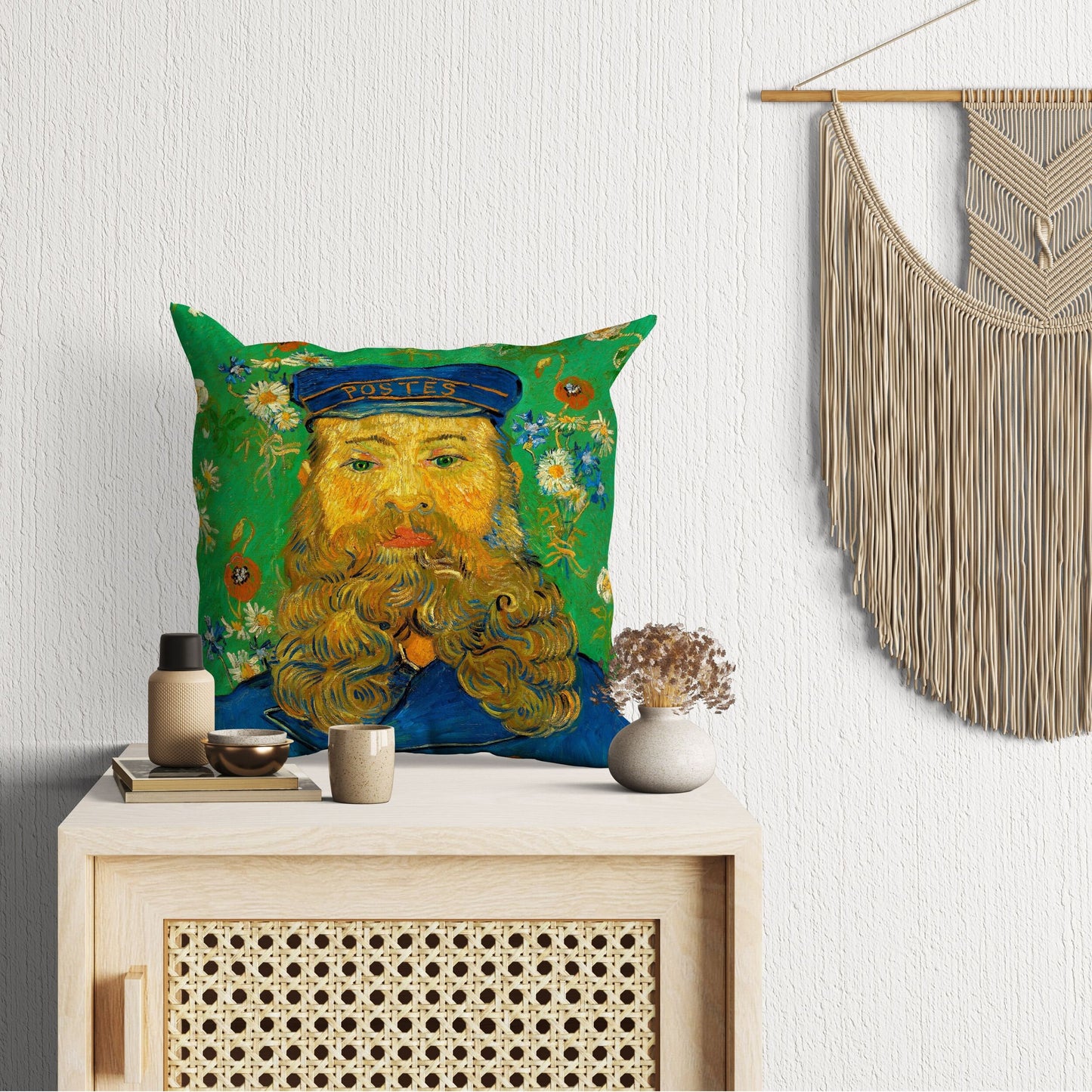 Vincent Van Gogh Famous Art Portrait Of The Postman Joseph Roulin, Pillow Case, Throw Pillow Cover, Modern Pillow, 18 X 18 Pillow Covers