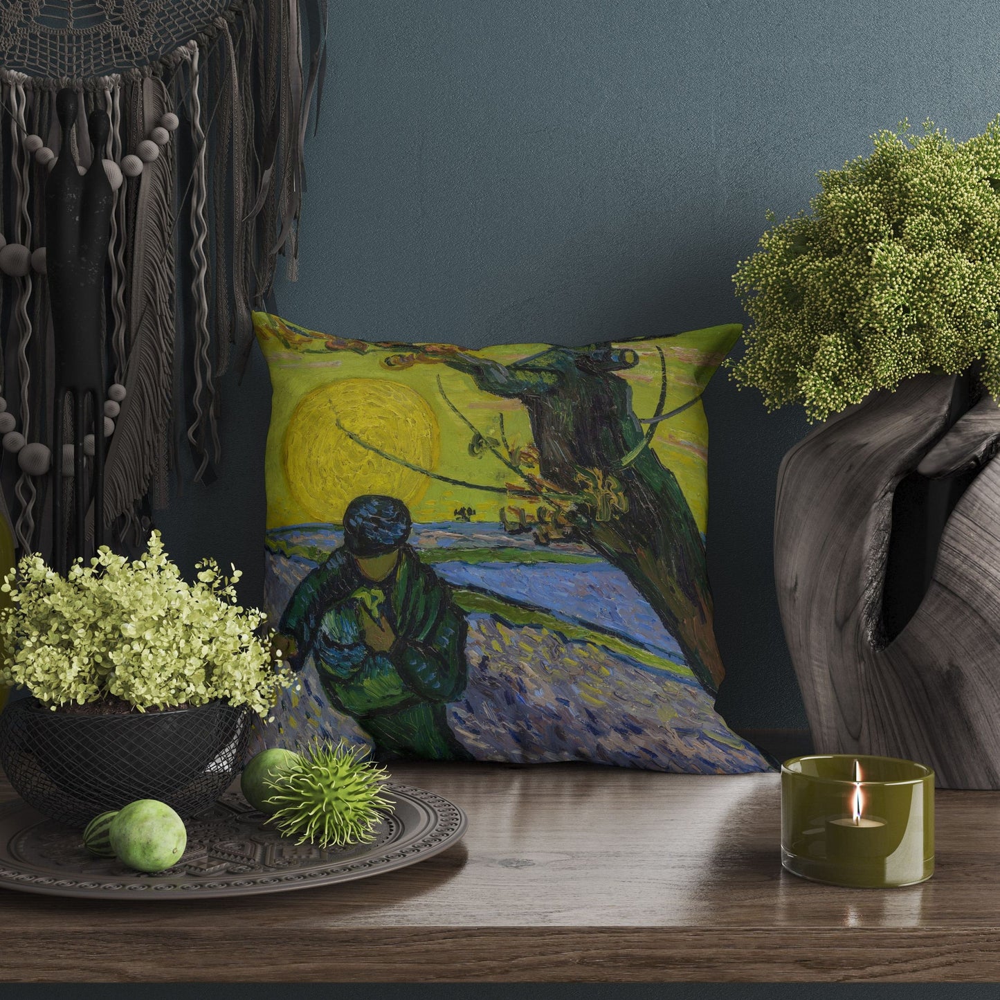 Vincent Van Gogh Famous Art The Sower, Tapestry Pillows, Abstract Pillow, Soft Pillow Cases, Contemporary Pillow, Large Pillow Cases