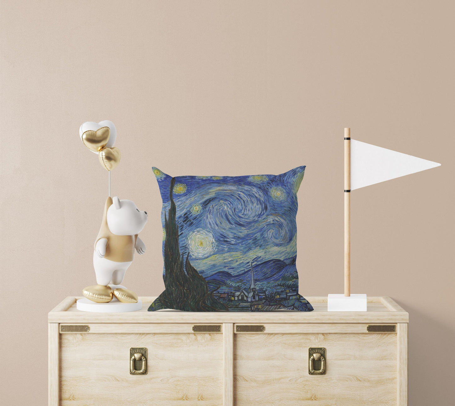 Vincent Van Gogh Starry Night Throw Pillow, Abstract Pillow, Designer Pillow, Blue Pillow, Modern Pillow, 18 X 18 Pillow Covers