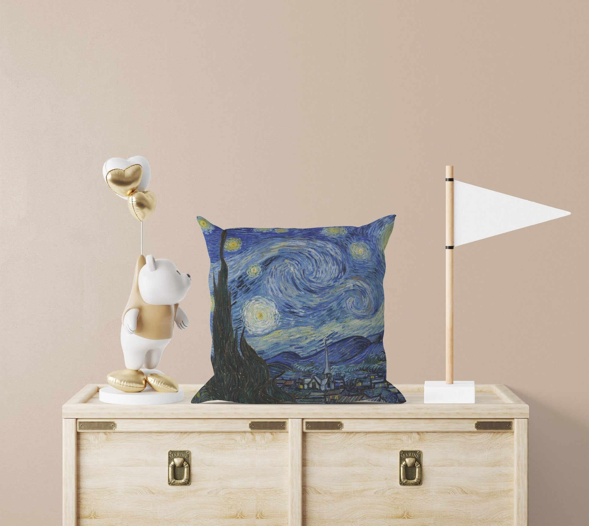 Vincent Van Gogh Starry Night Throw Pillow, Abstract Pillow, Designer Pillow, Blue Pillow, Modern Pillow, 18 X 18 Pillow Covers