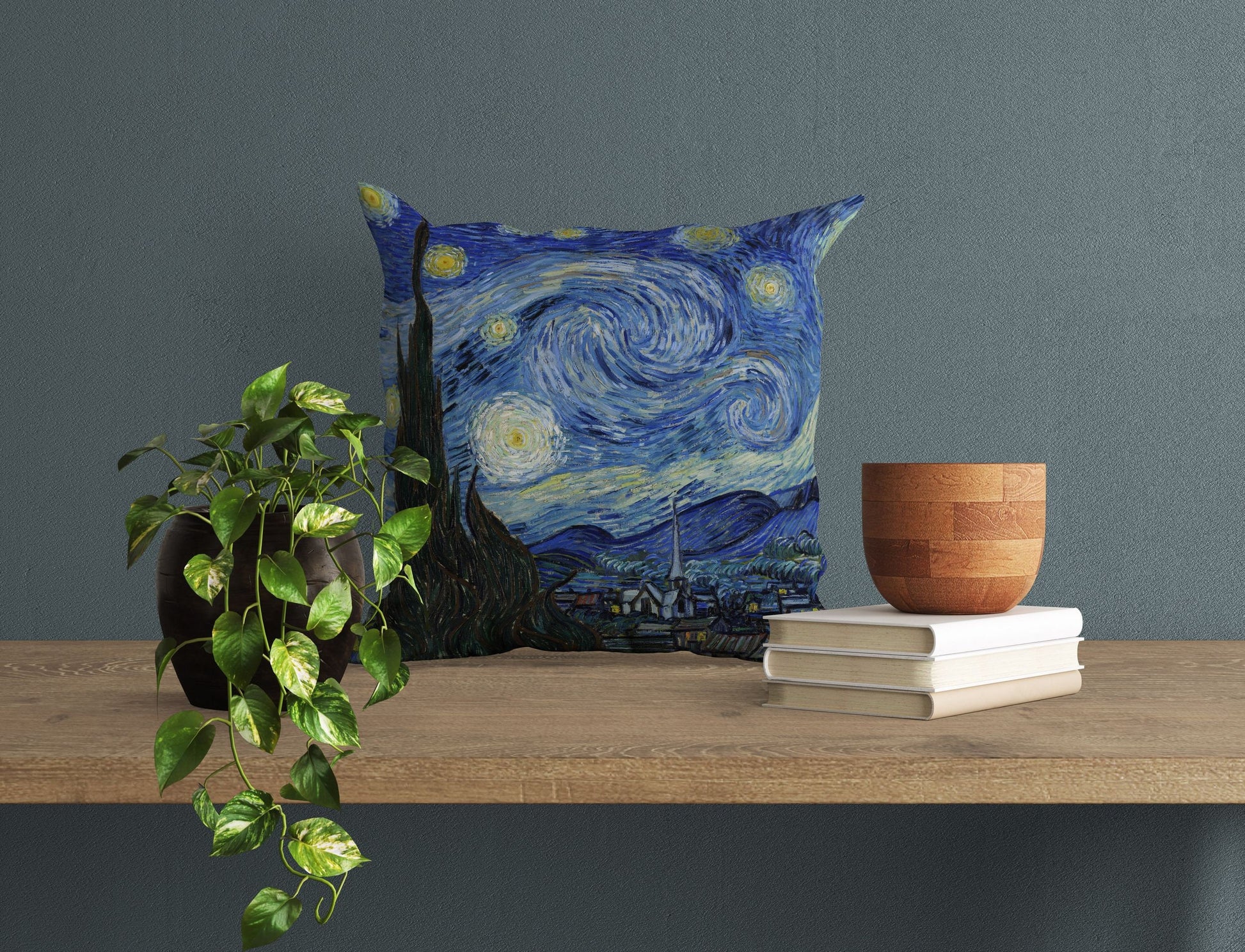 Vincent Van Gogh Starry Night Throw Pillow, Abstract Pillow, Designer Pillow, Blue Pillow, Modern Pillow, 18 X 18 Pillow Covers