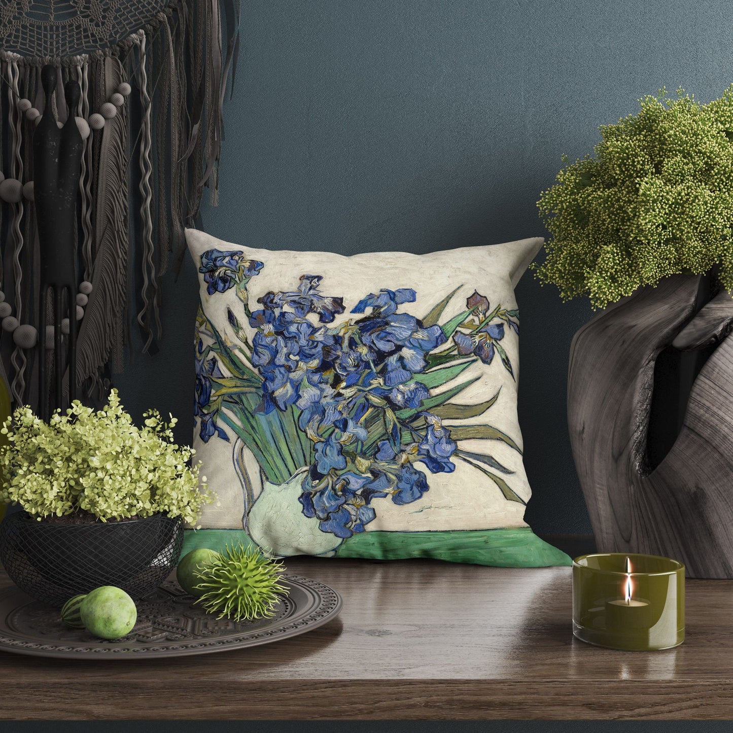 Vincent Van Gogh Irises, Toss Pillow, Abstract Throw Pillow Cover, Artist Pillow, 22X22 Pillow Cover, Farmhouse Pillow, Abstract Decor