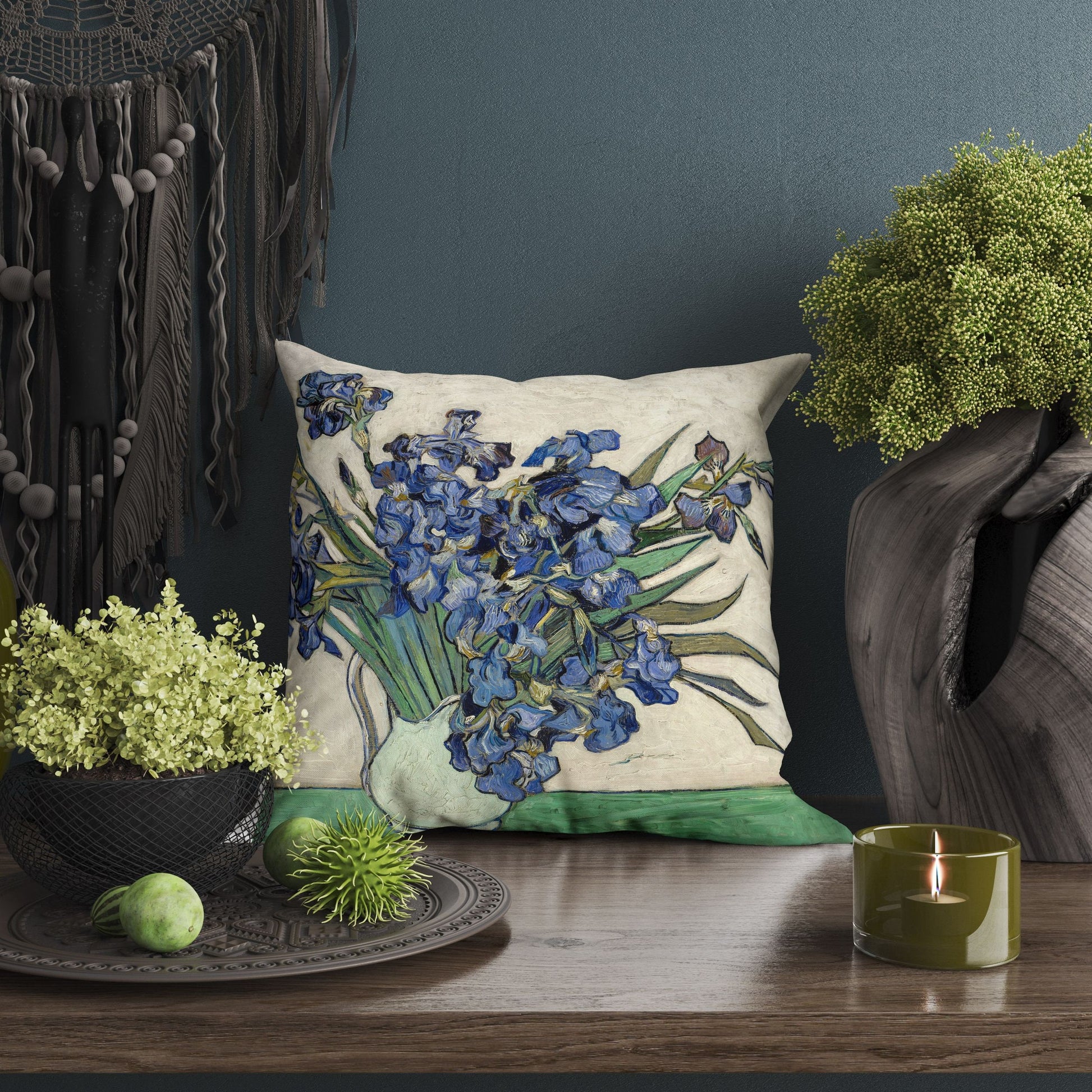 Vincent Van Gogh Irises, Toss Pillow, Abstract Throw Pillow Cover, Artist Pillow, 22X22 Pillow Cover, Farmhouse Pillow, Abstract Decor