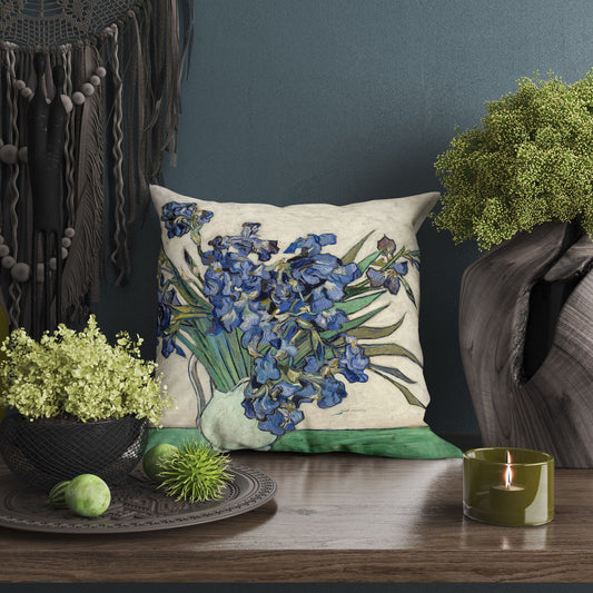Vincent Van Gogh Irises, Toss Pillow, Abstract Throw Pillow Cover, Artist Pillow, 22X22 Pillow Cover, Farmhouse Pillow, Abstract Decor
