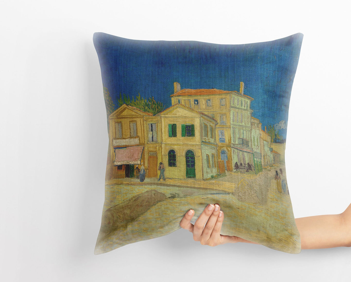 Vincent Van Gogh The Yellow House, Decorative Pillow, Abstract Pillow, Soft Pillow Cases, Blue And Yellow, Modern Pillow, Square Pillow