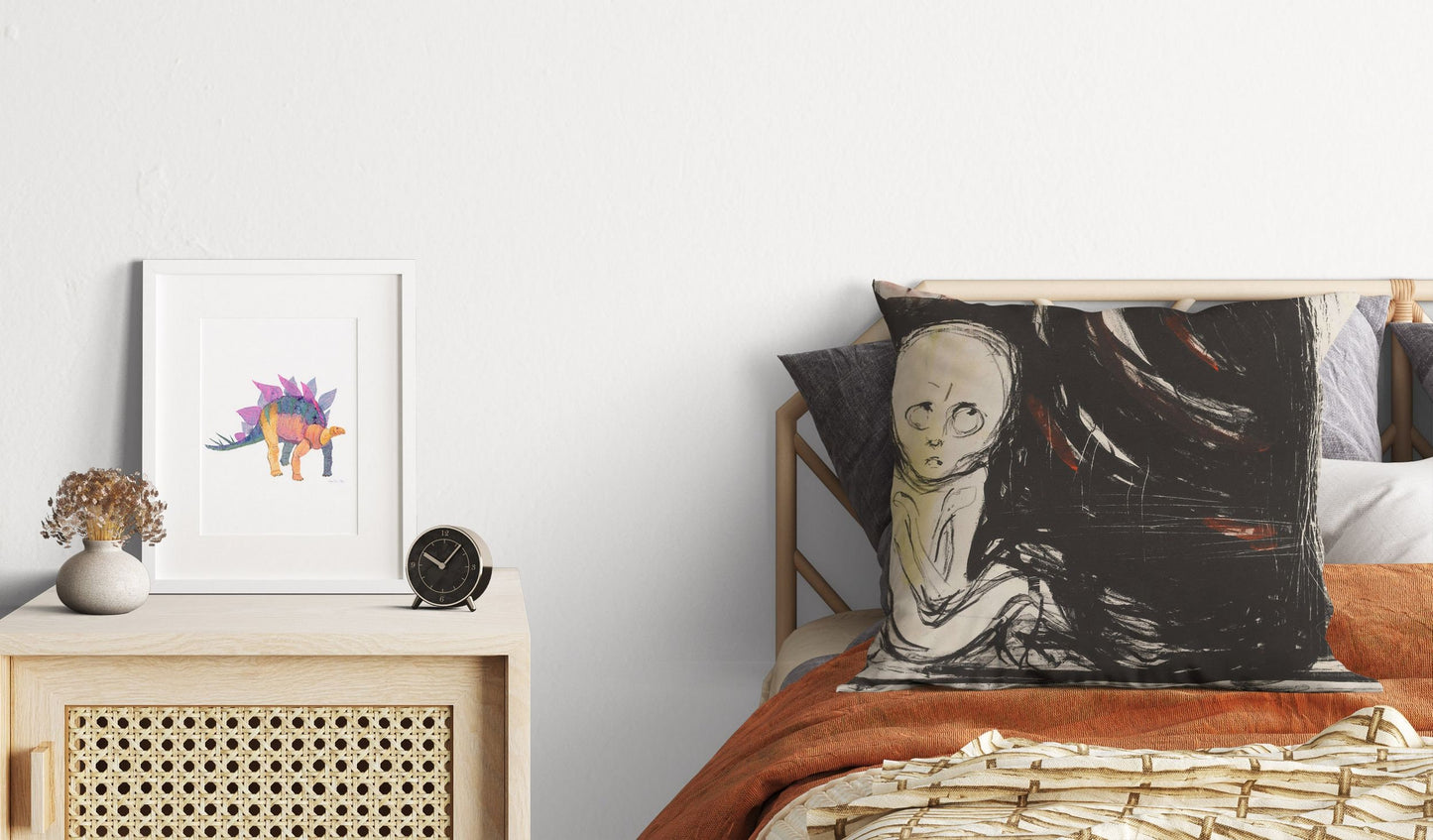 Edvard Munch Famous Art Madonna, Throw Pillow, Abstract Throw Pillow Cover, Soft Pillow Cases, Black And White, Contemporary Pillow