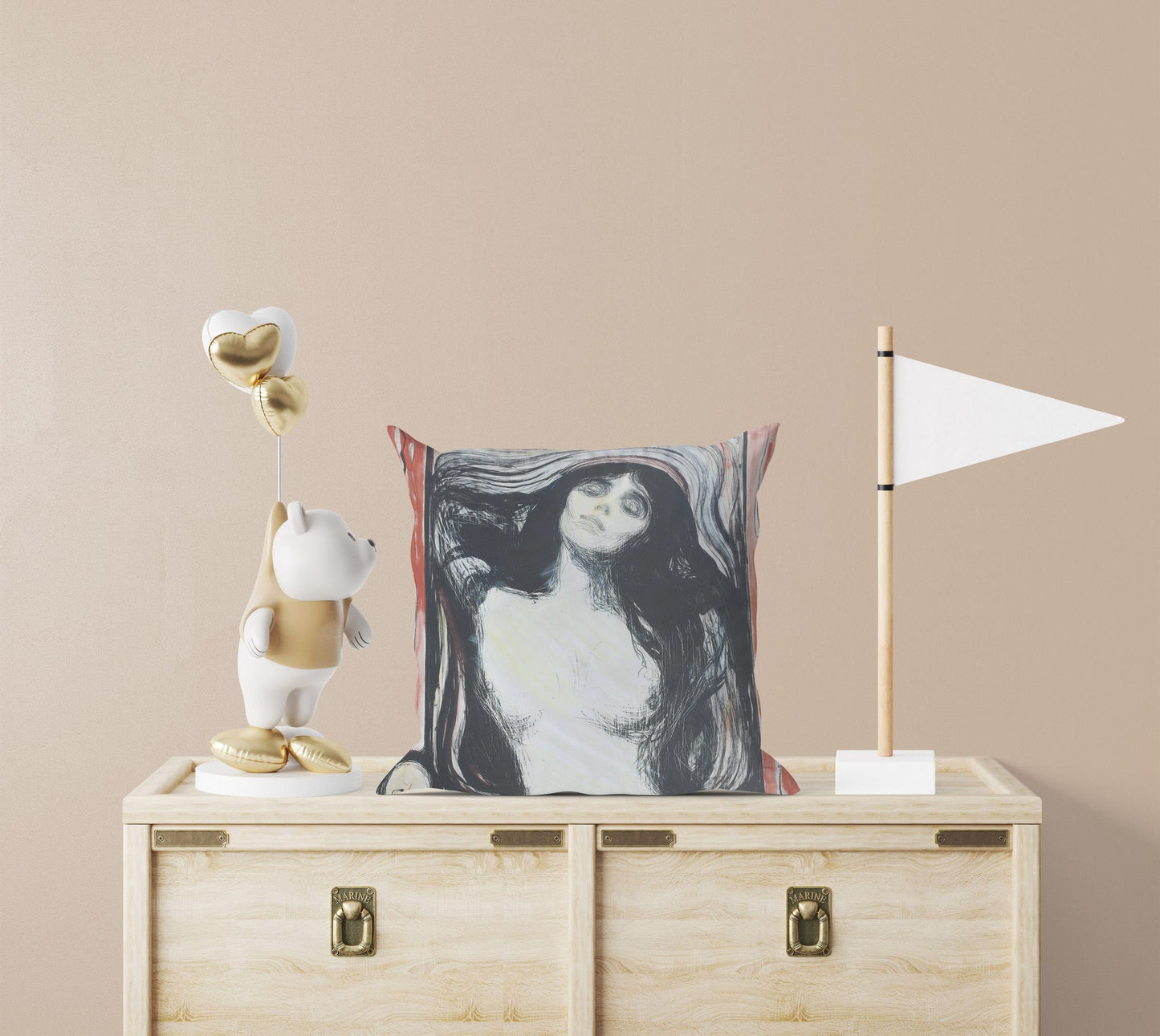 Edvard Munch Famous Art Madonna, Throw Pillow, Abstract Throw Pillow Cover, 22X22 Pillow Cover, Housewarming Gift, Sofa Pillows