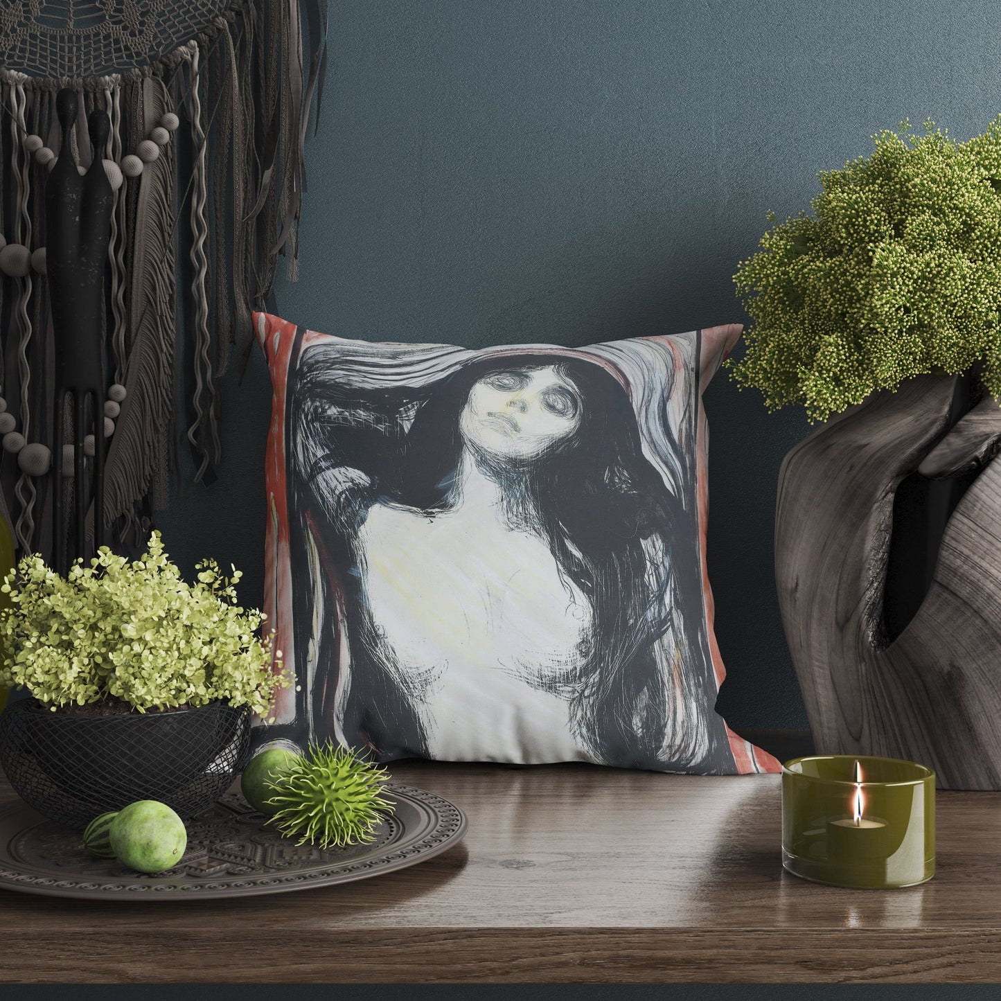 Edvard Munch Famous Art Madonna, Throw Pillow, Abstract Throw Pillow Cover, 22X22 Pillow Cover, Housewarming Gift, Sofa Pillows